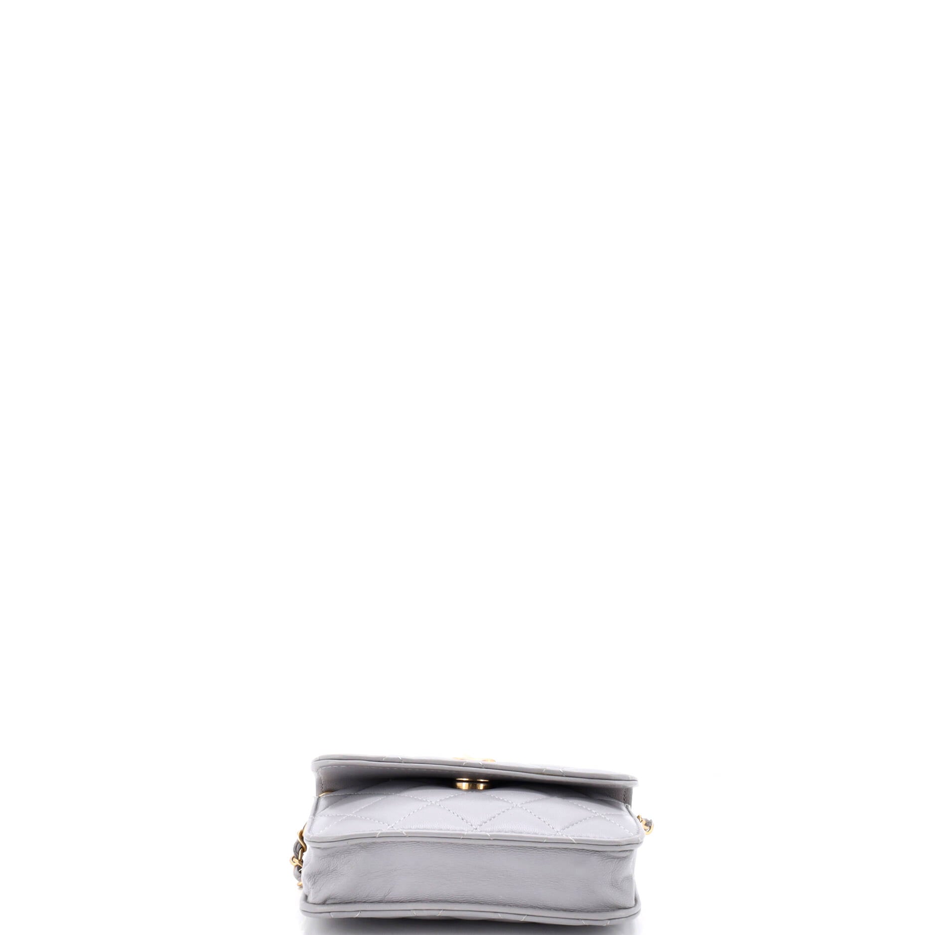 Pearl Crush Flap Clutch with Chain Quilted Lambskin Mini