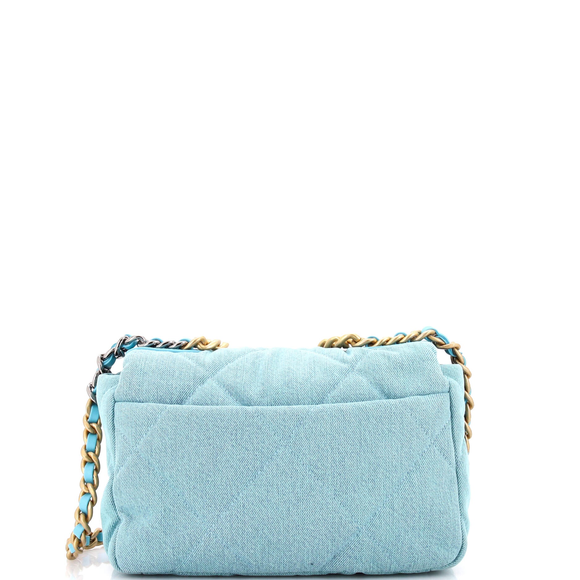 19 Flap Bag Quilted Denim Medium