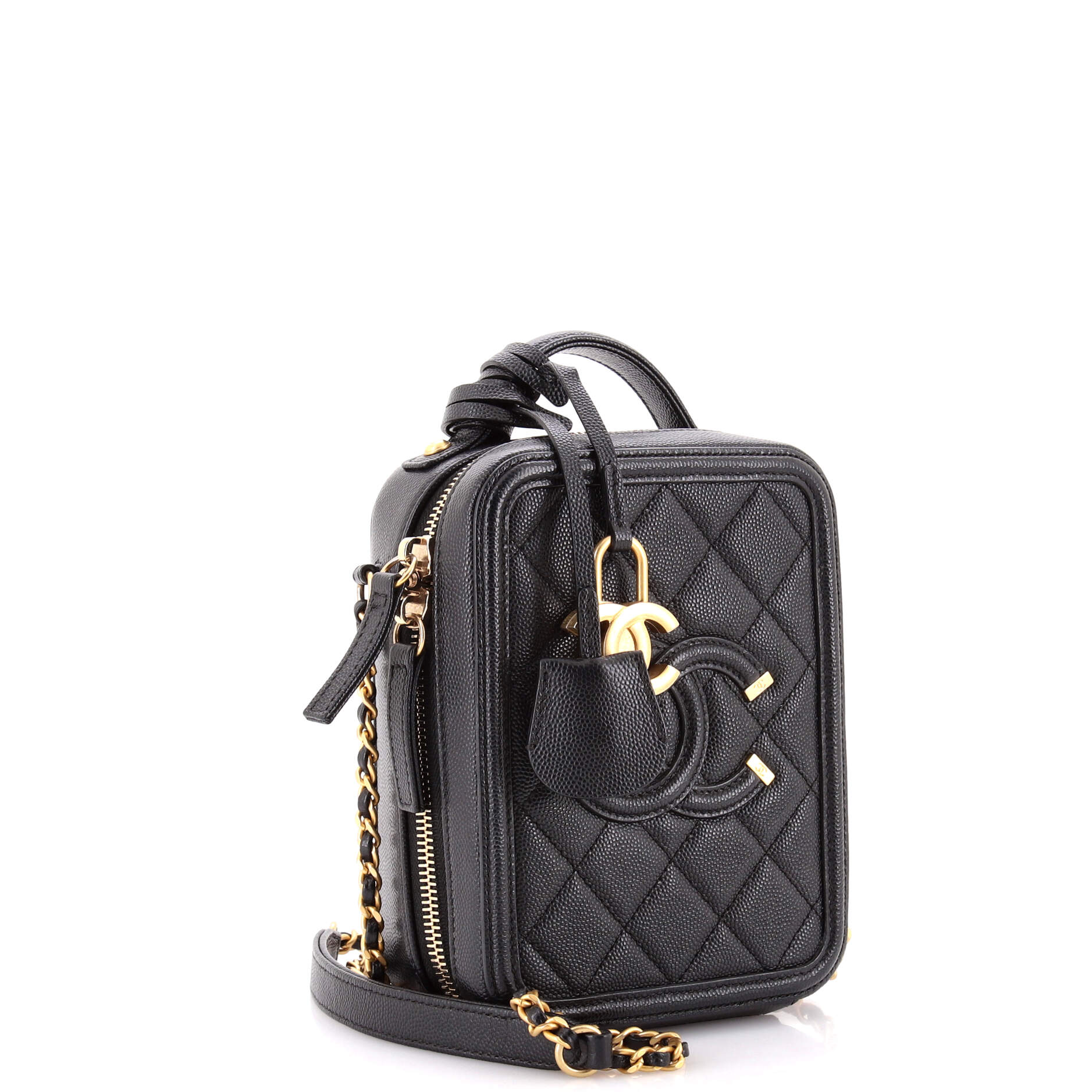 Filigree Vertical Vanity Case Quilted Caviar