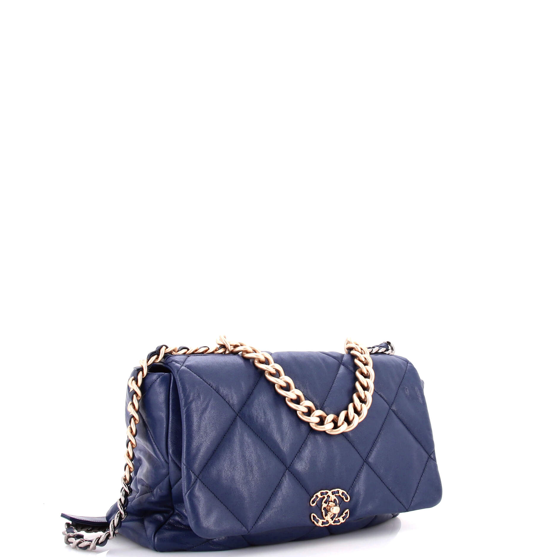 19 Flap Bag Quilted Leather Maxi