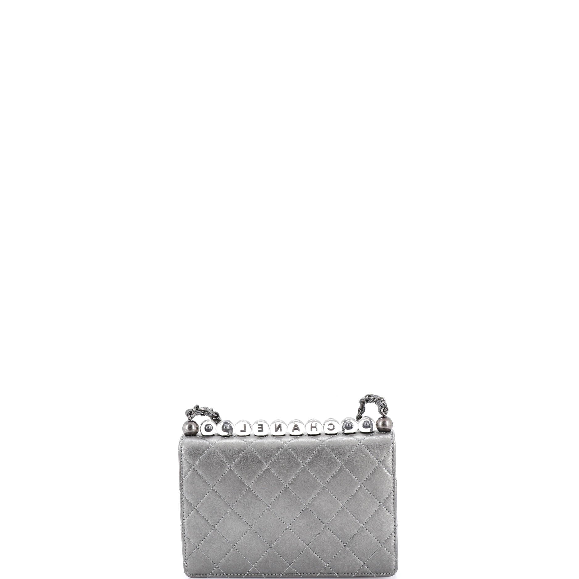 Chic Pearls Flap Bag Quilted Goatskin with Acrylic Beads Small