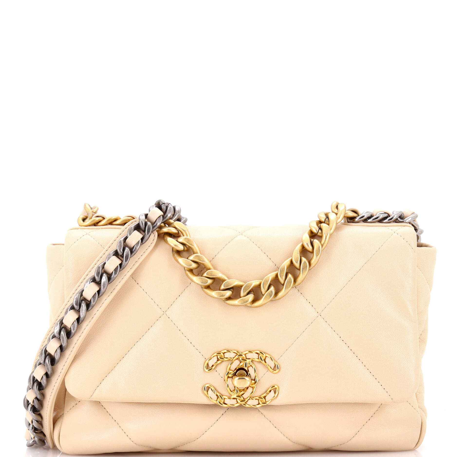 19 Flap Bag Quilted Leather Medium
