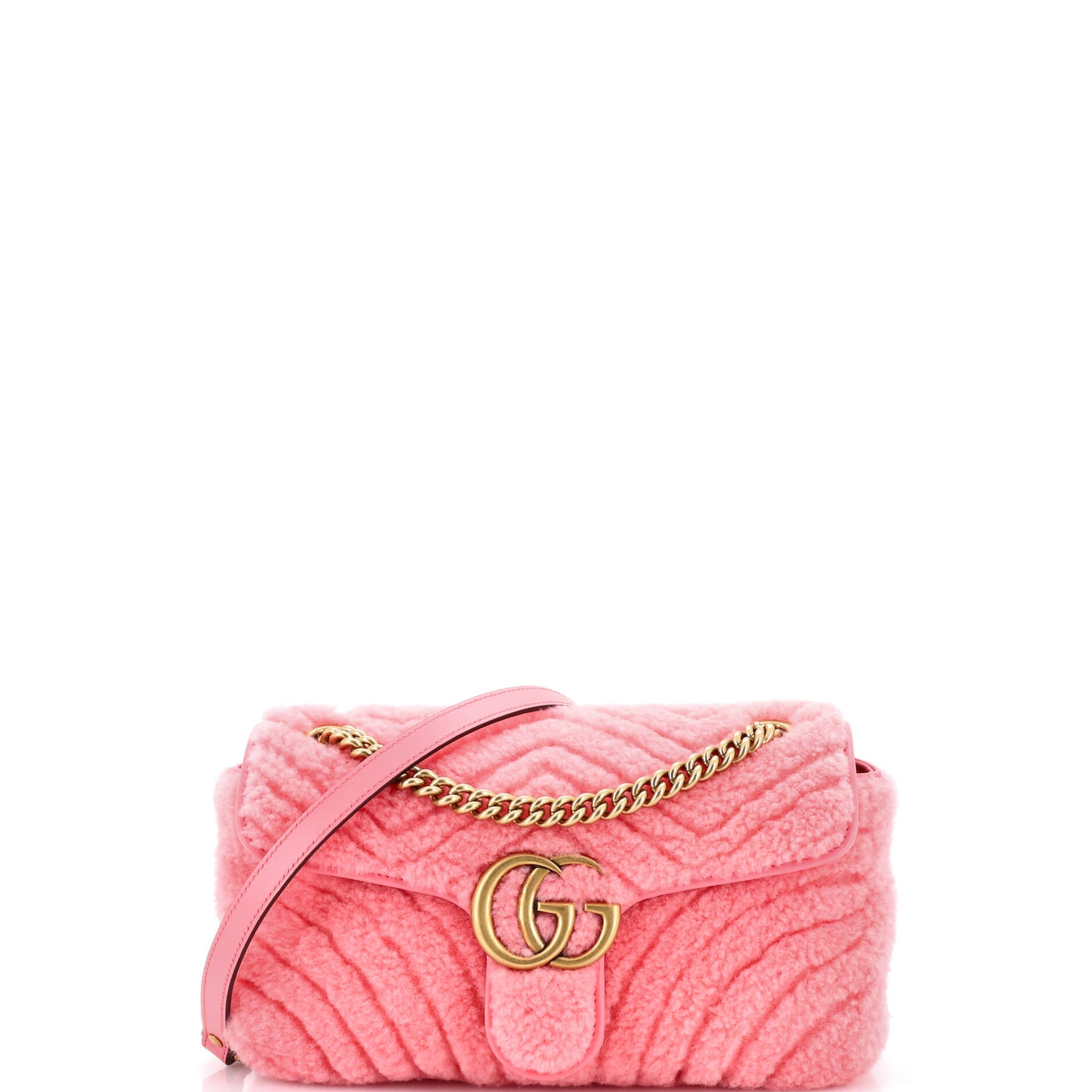 GG Marmont Flap Bag Matelasse Shearling Small