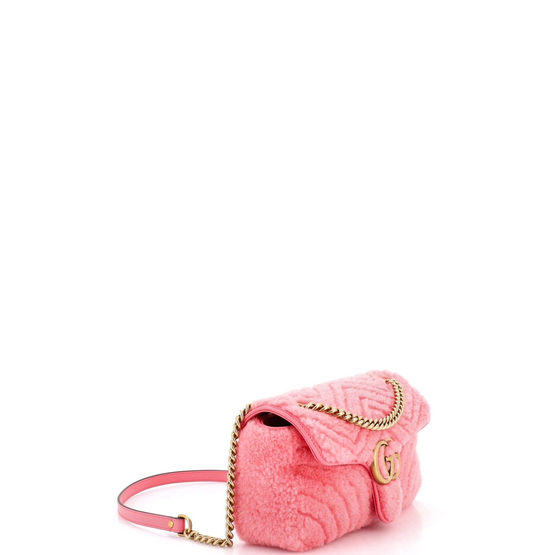 GG Marmont Flap Bag Matelasse Shearling Small