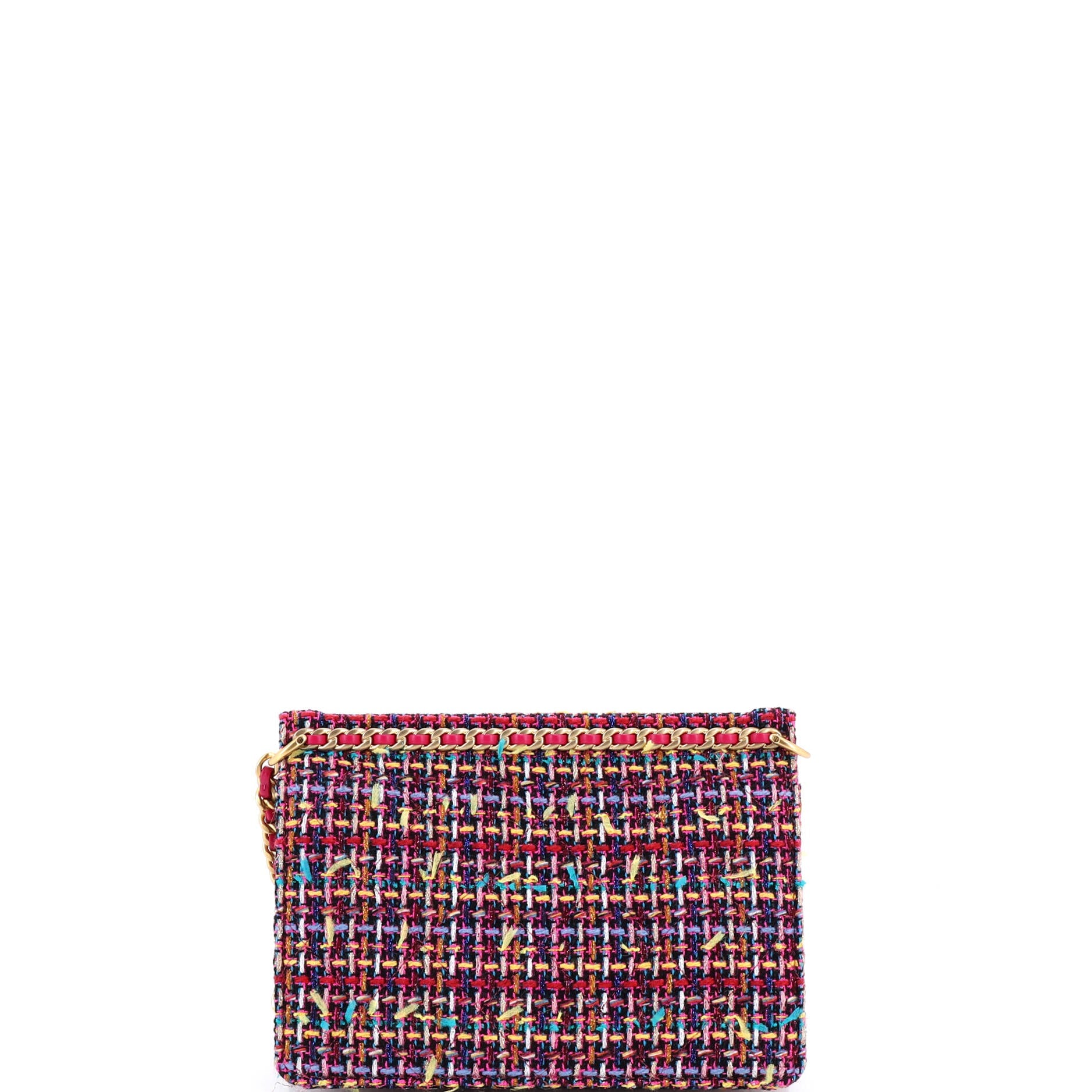 Chain Top Flap Bag Tweed
