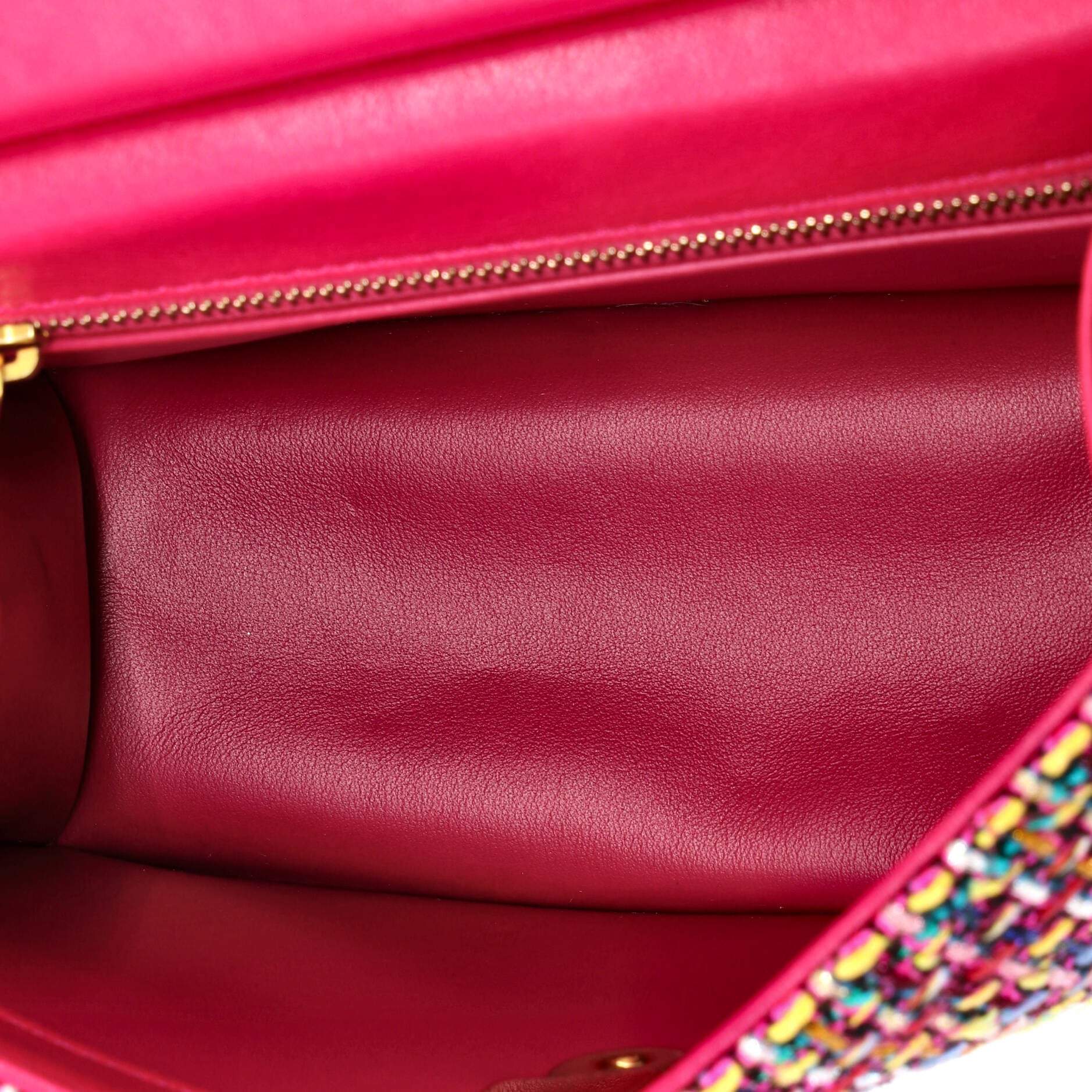 Chain Top Flap Bag Tweed