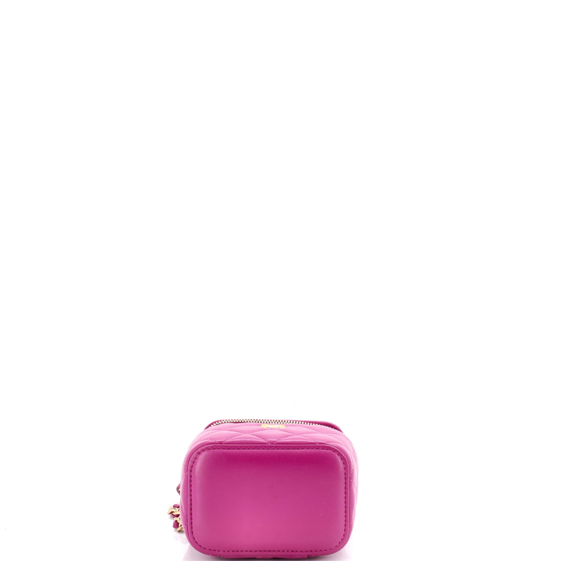 Pearl Crush Vanity Case with Chain Quilted Lambskin Mini