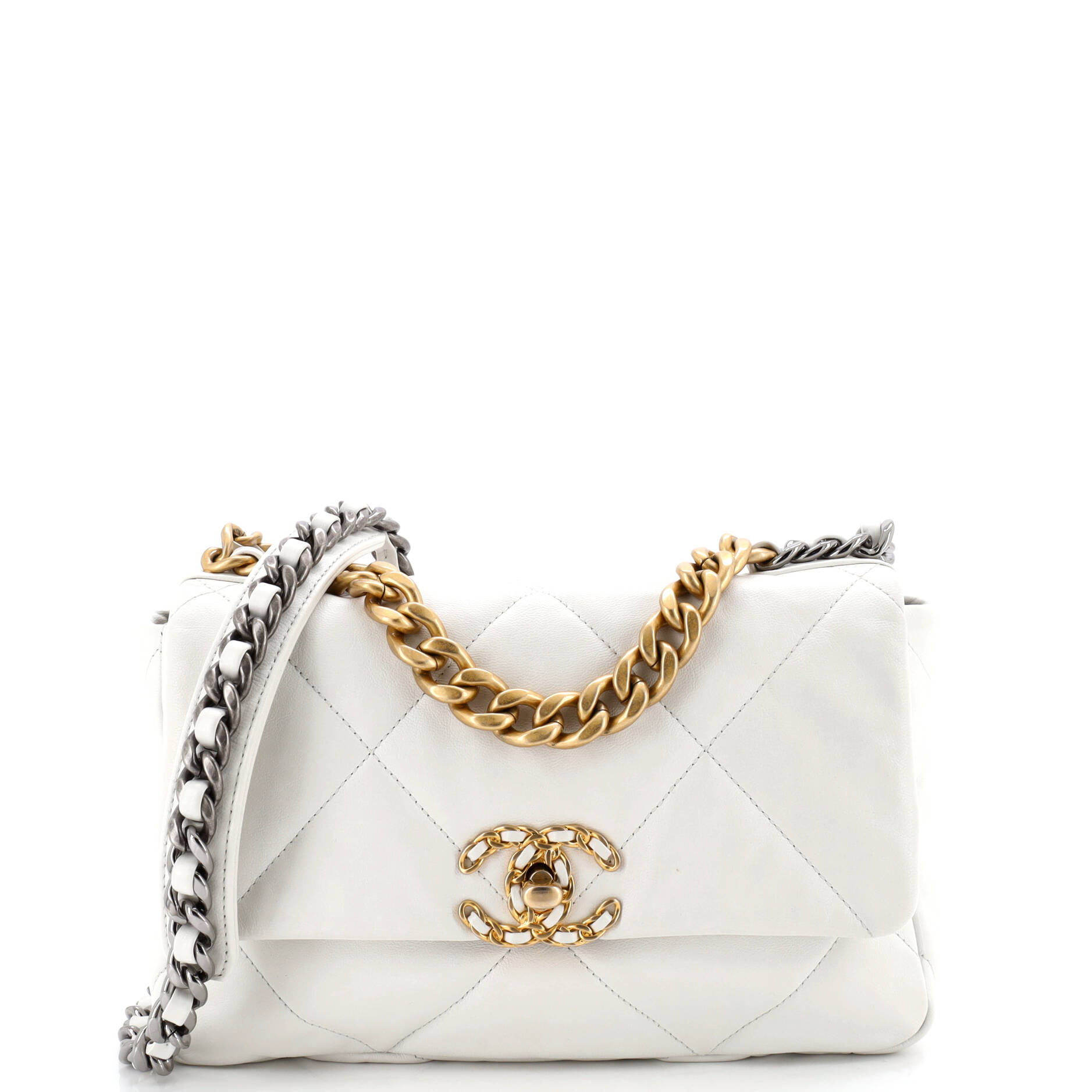 19 Flap Bag Quilted Leather Medium