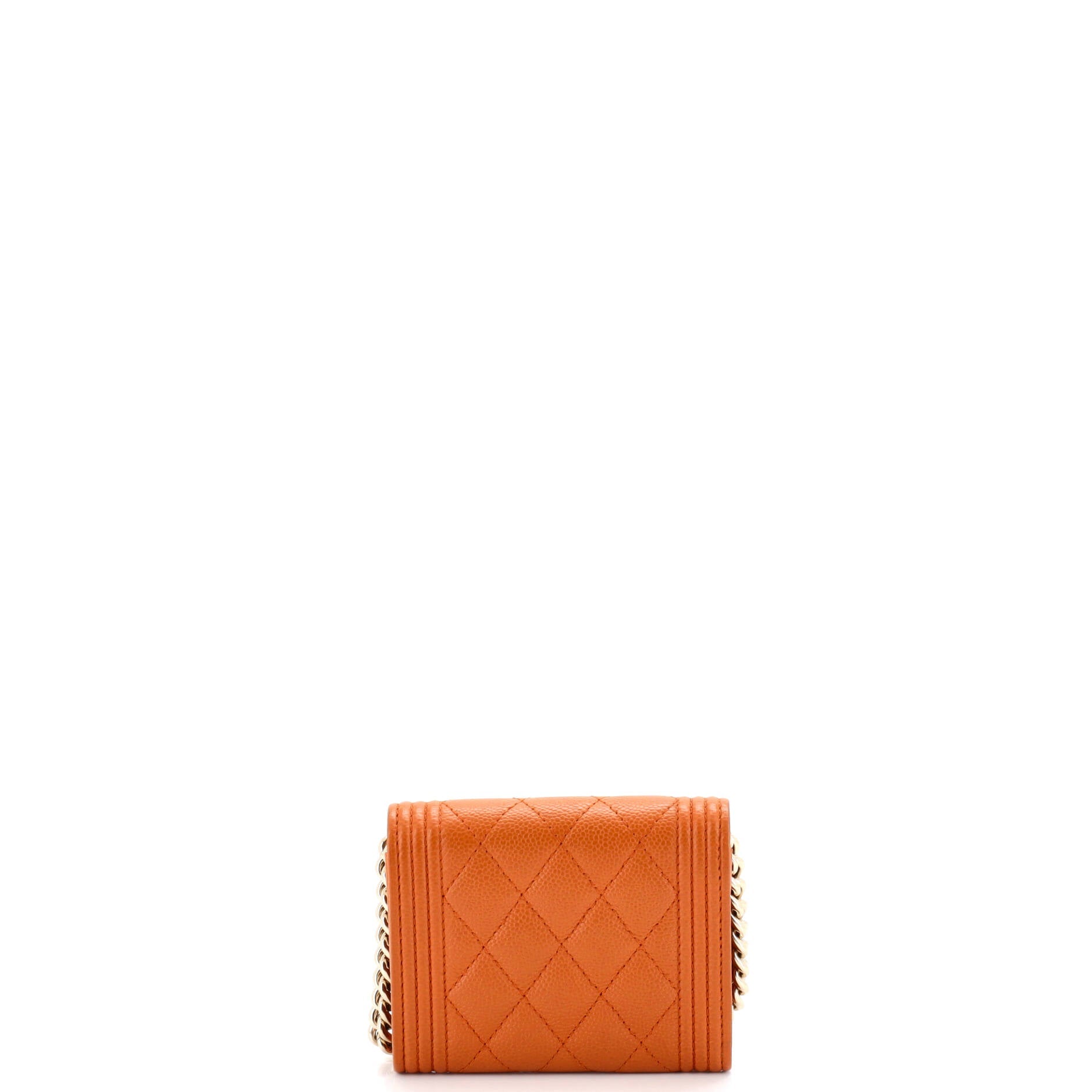 Boy Flap Card Holder on Chain Quilted Caviar