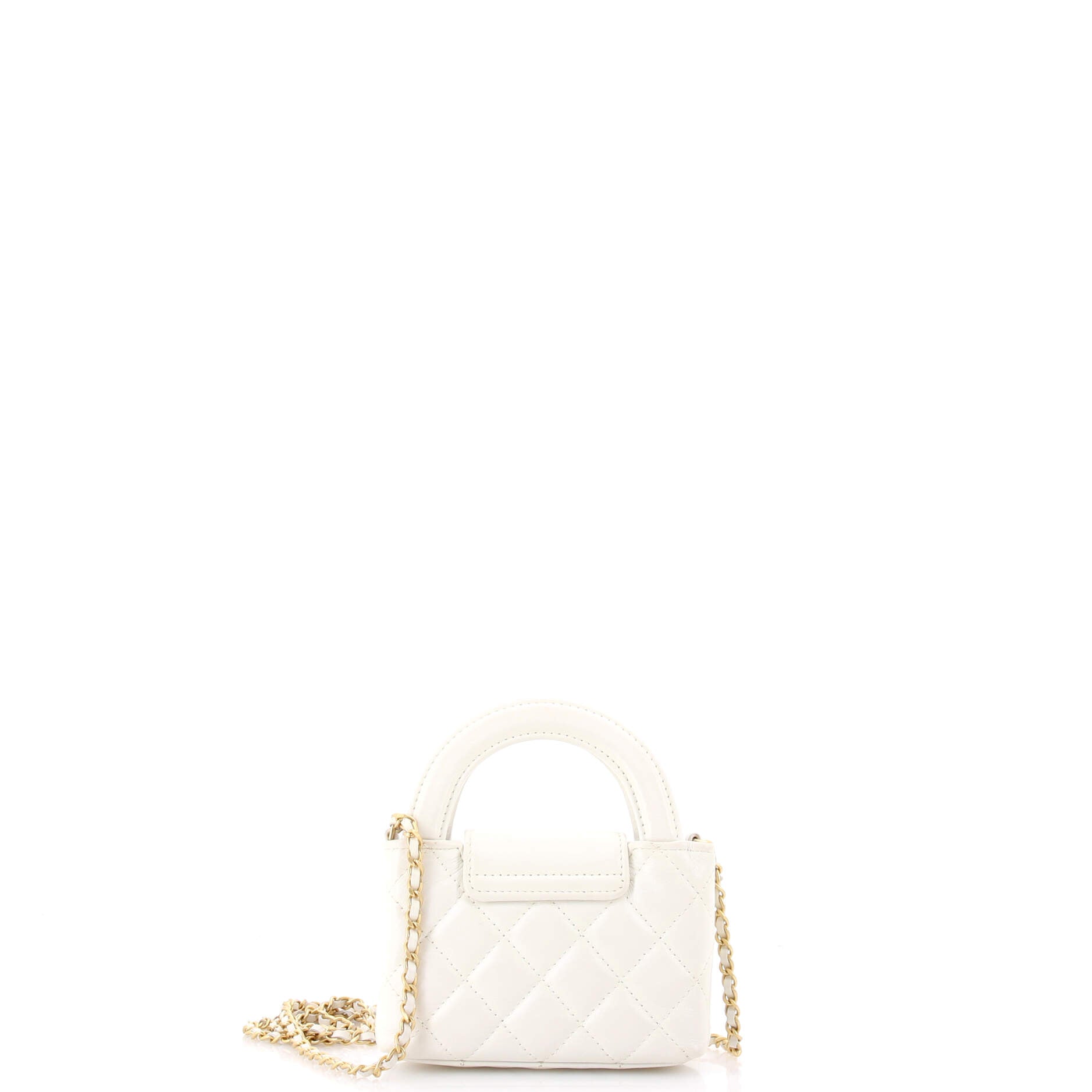 Kelly Top Handle Shopping Bag Quilted Shiny Aged Calfskin Nano