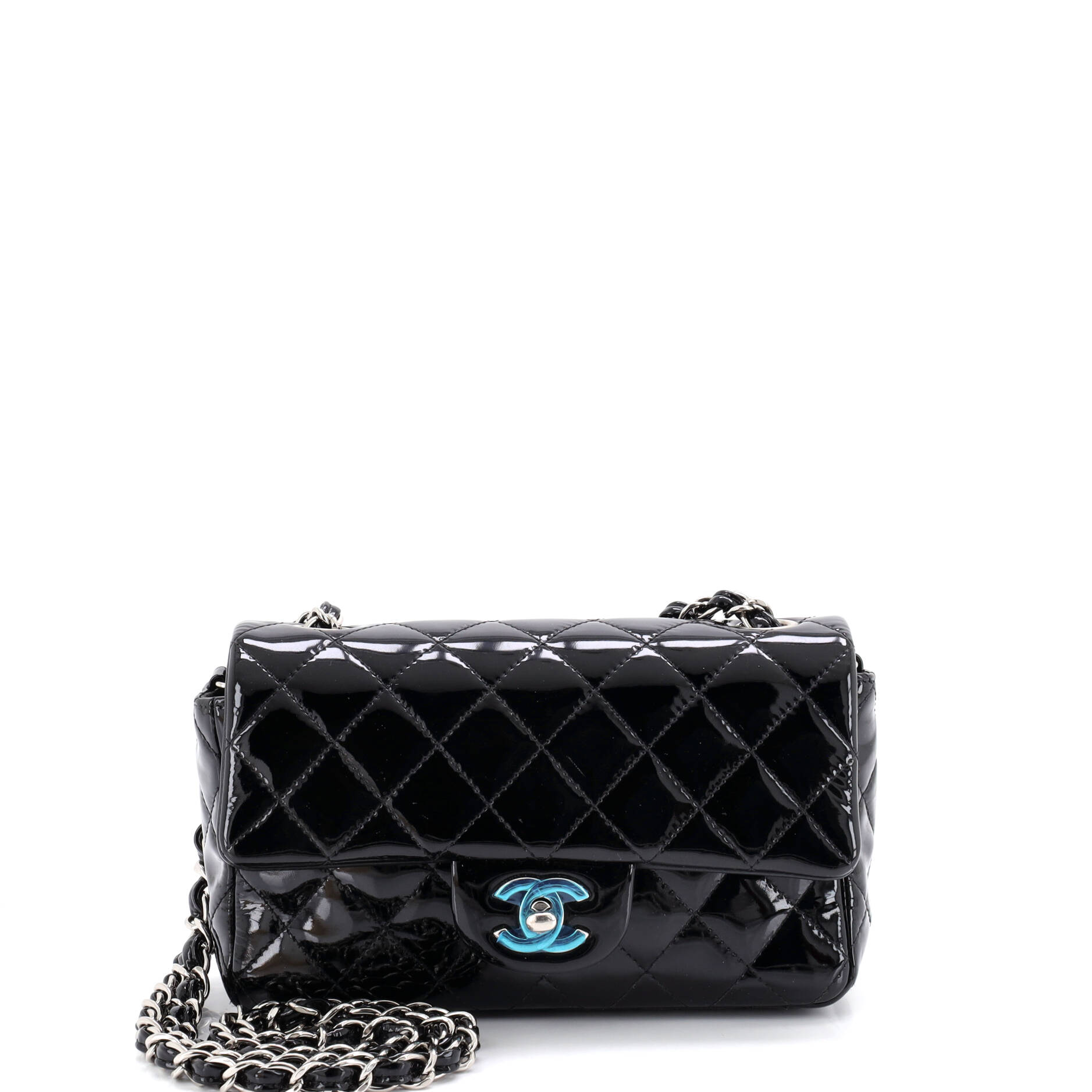 Classic Single Flap Bag Quilted Patent Mini