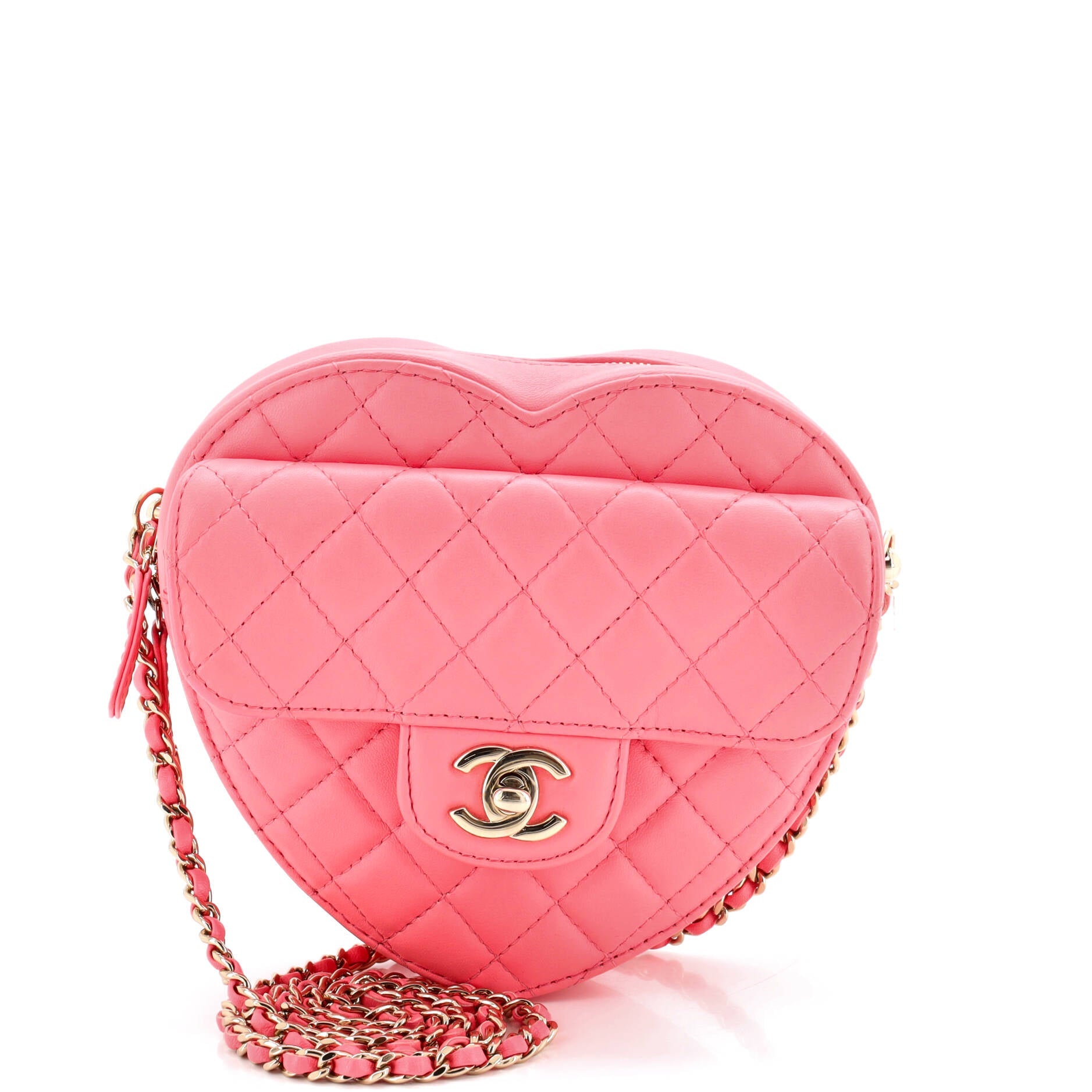 CC in Love Heart Bag Quilted Lambskin