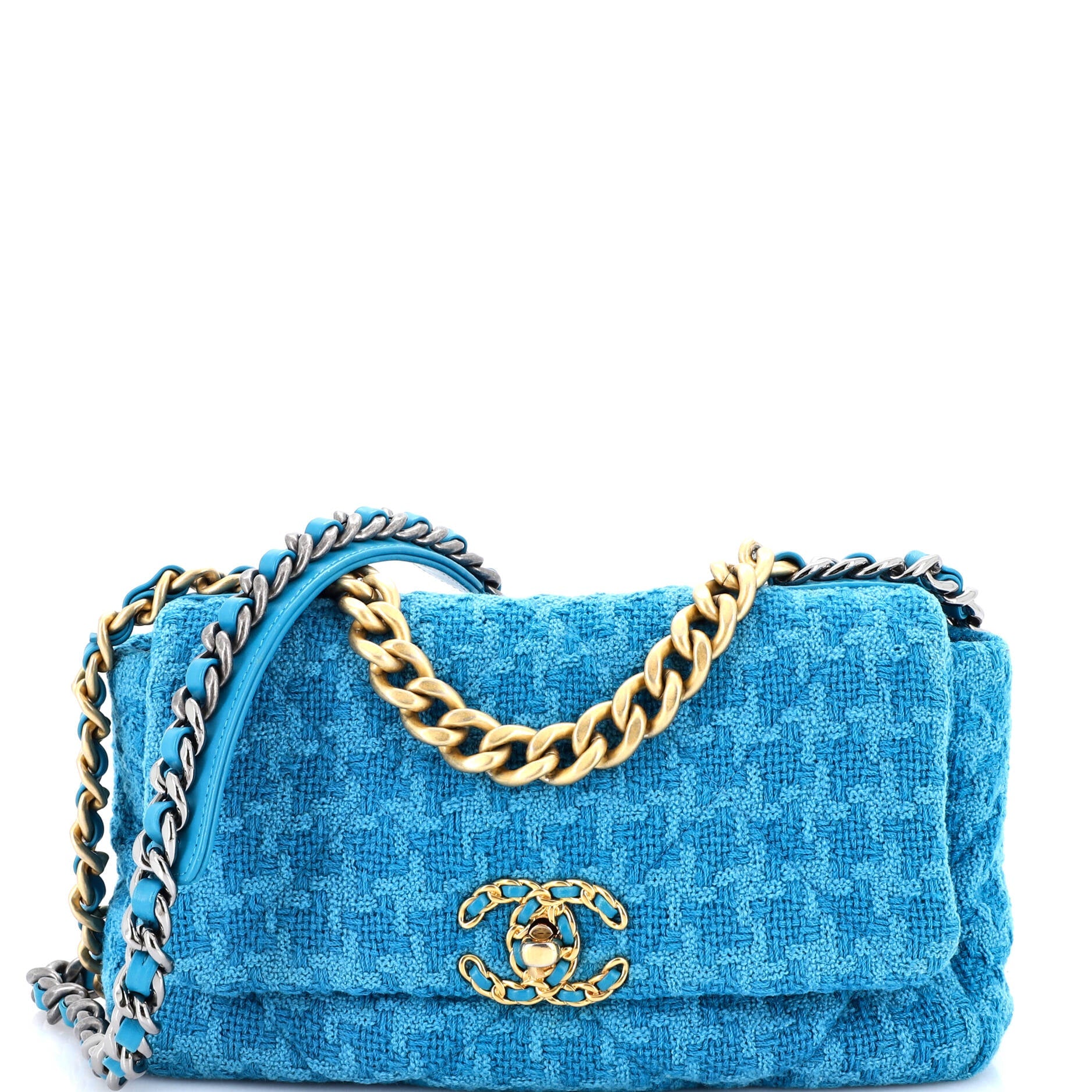 19 Flap Bag Quilted Tweed Medium