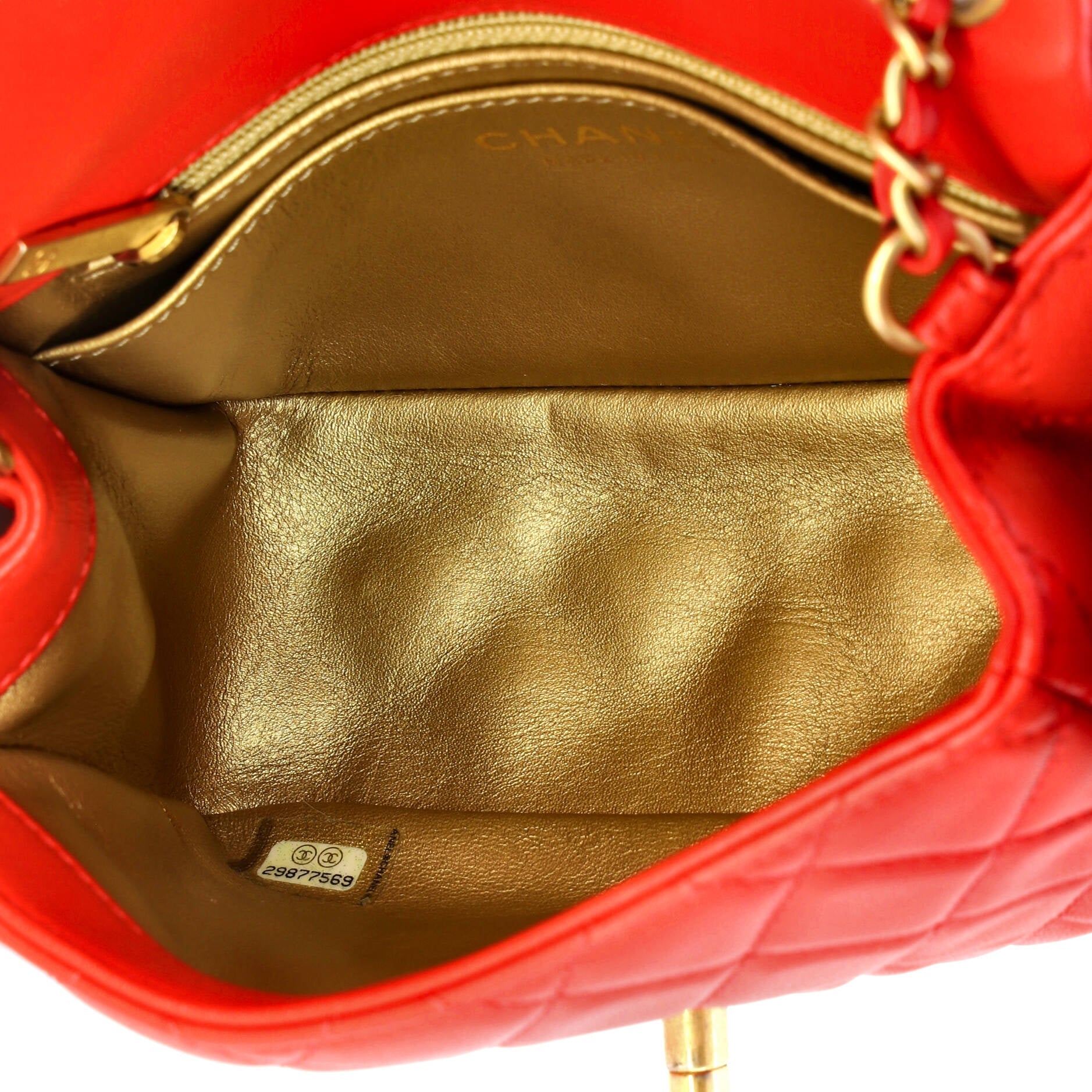 Pearl Crush Square Flap Bag Quilted Lambskin Mini