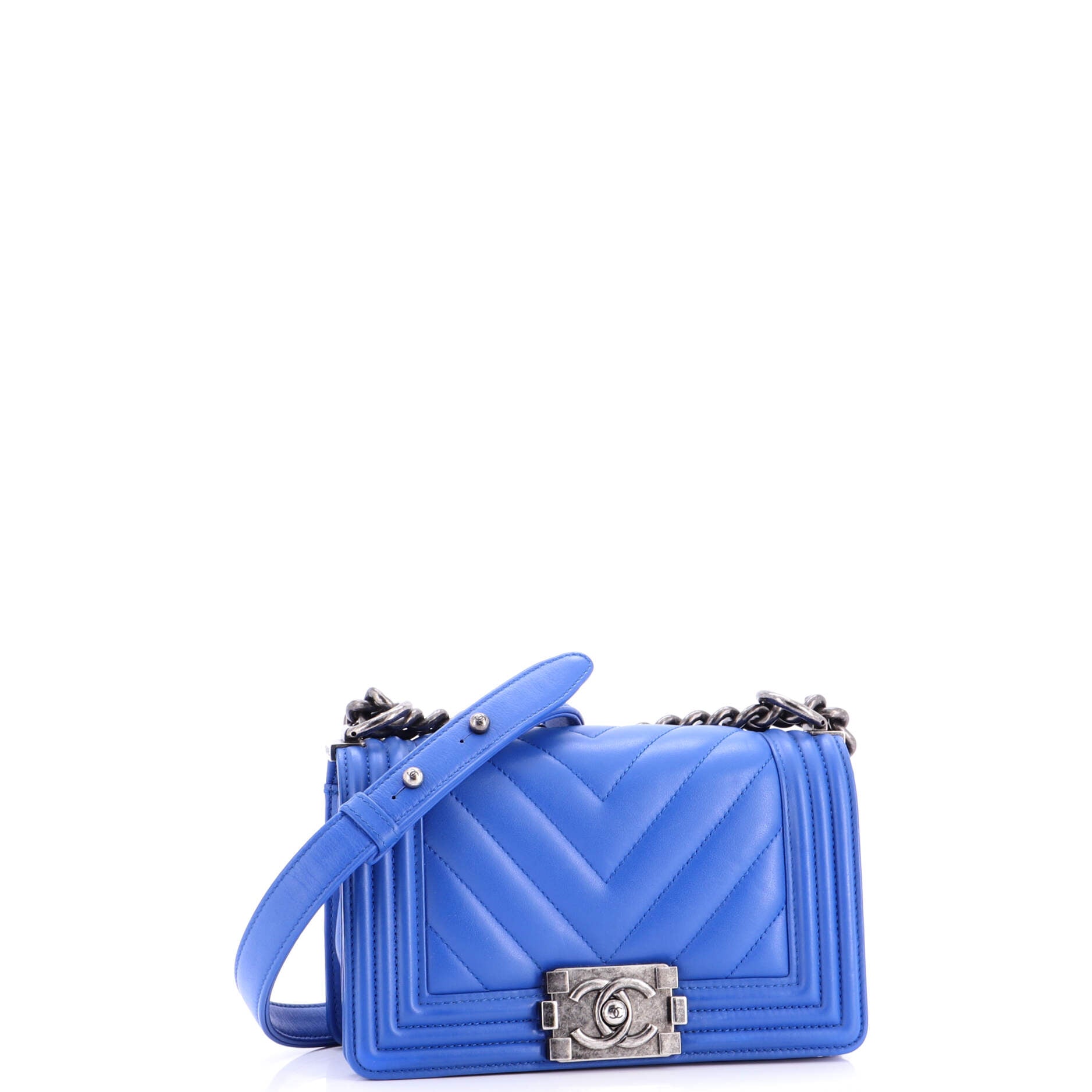 Boy Flap Bag Chevron Calfskin Small