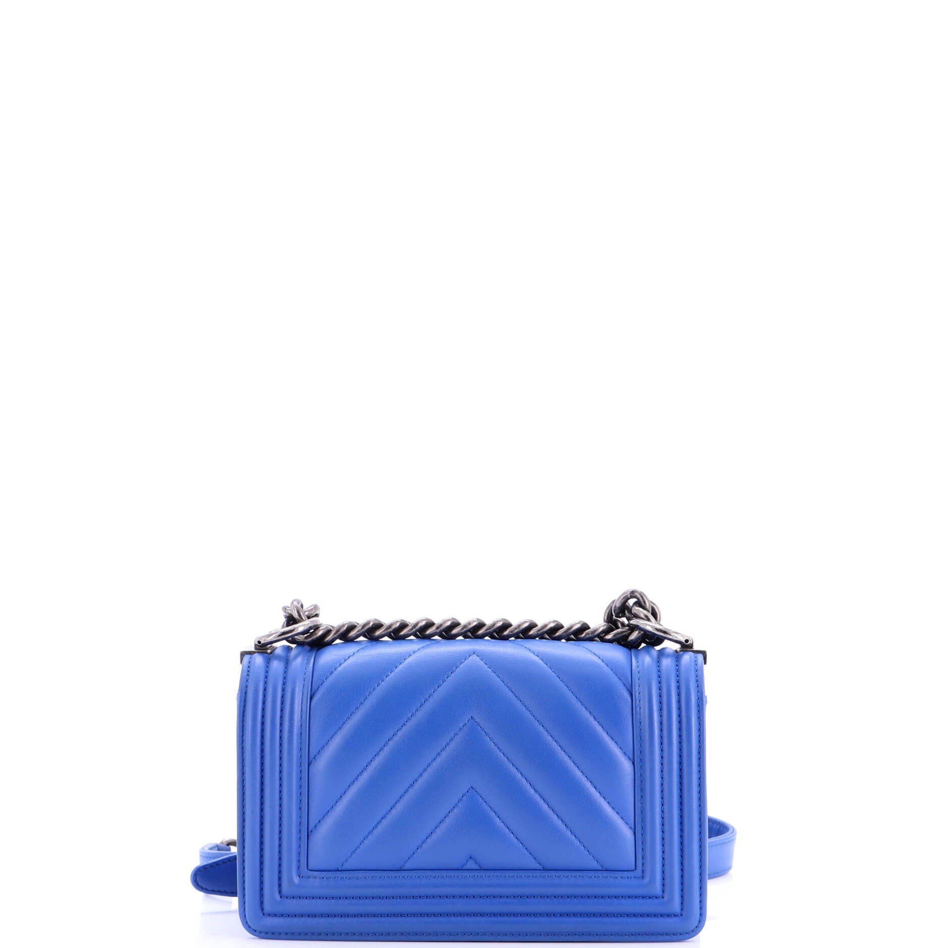 Boy Flap Bag Chevron Calfskin Small