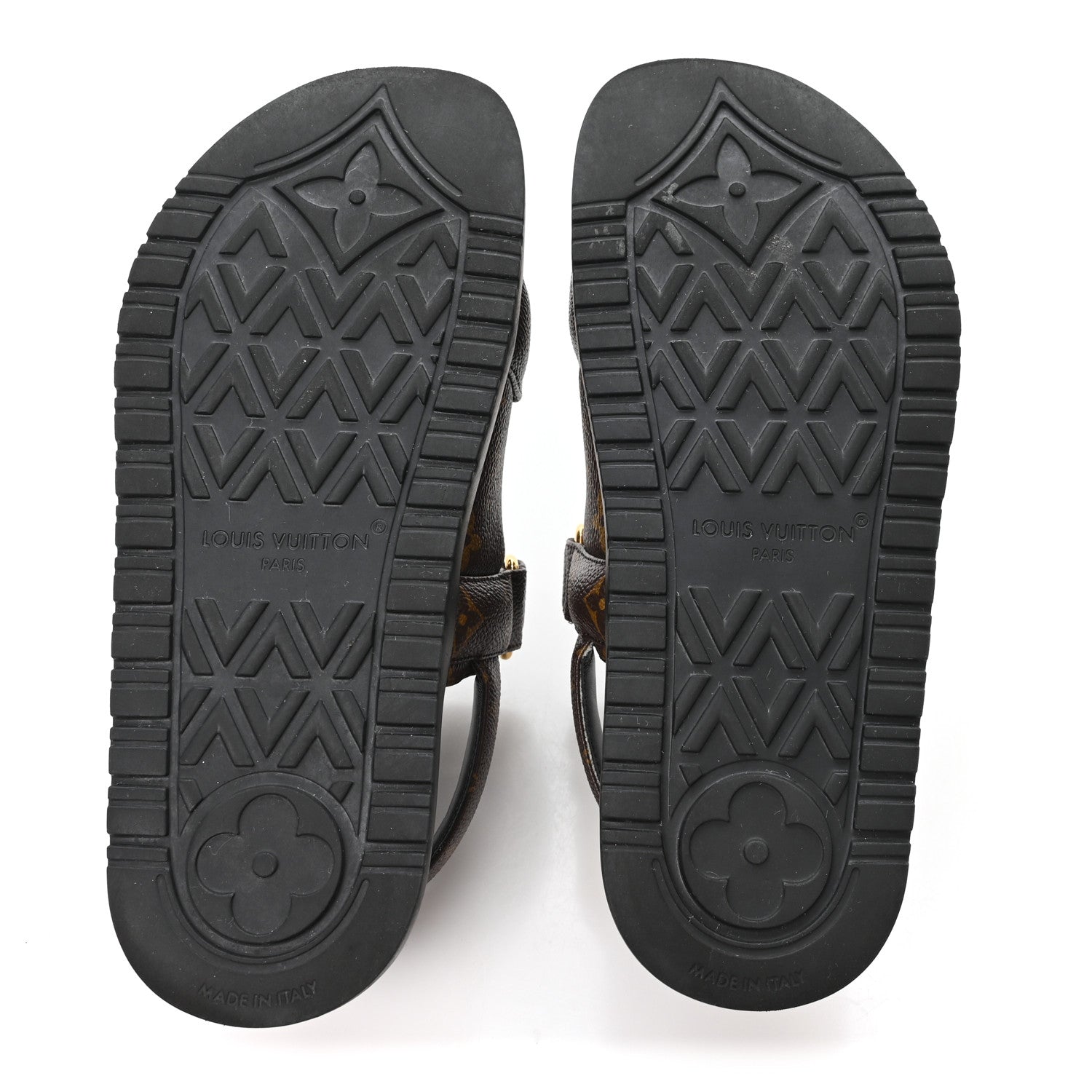 Monogram LV Sunset Comfort Flat Sandals 36 Cacao Brown