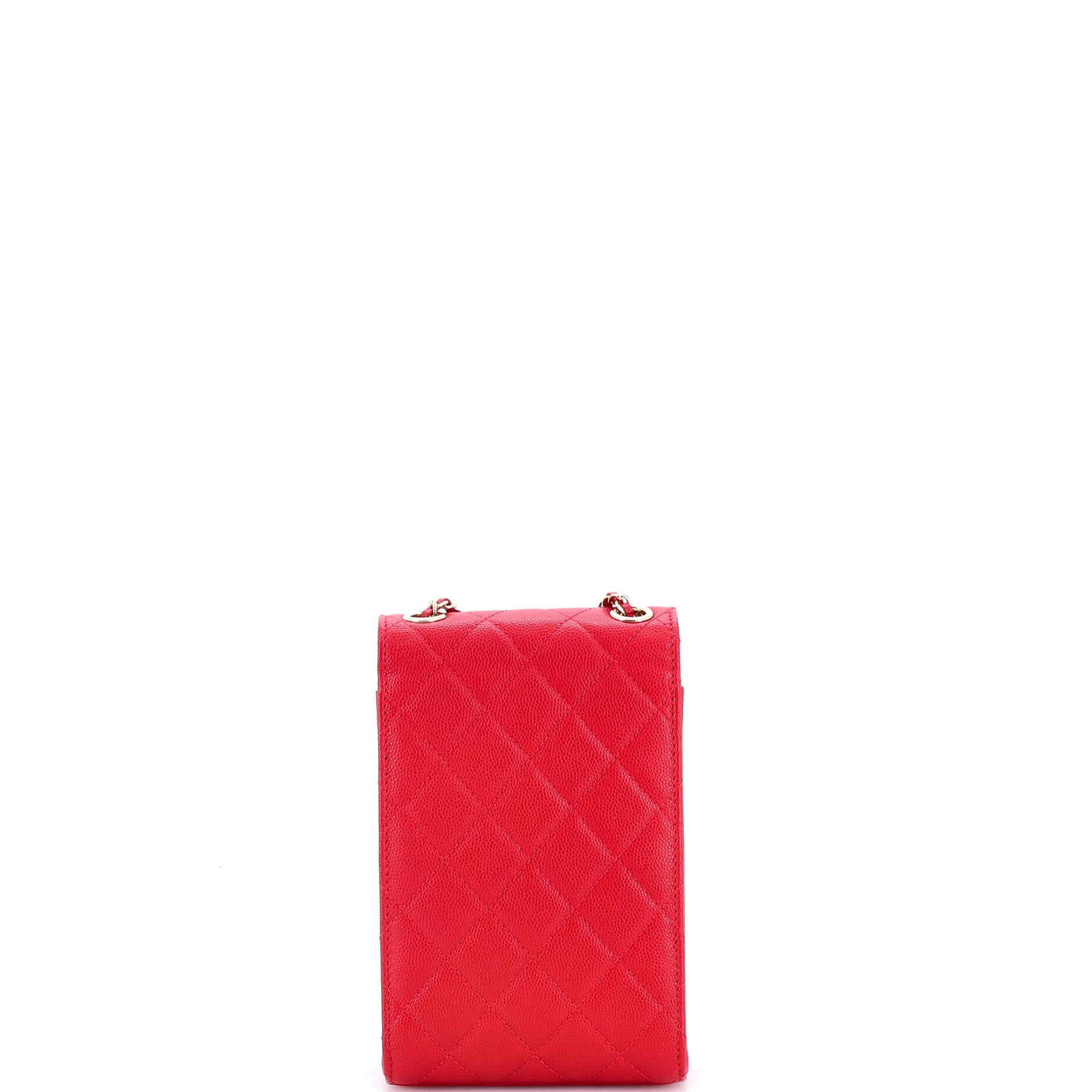 Golden Class Phone Holder Crossbody Bag Quilted Caviar