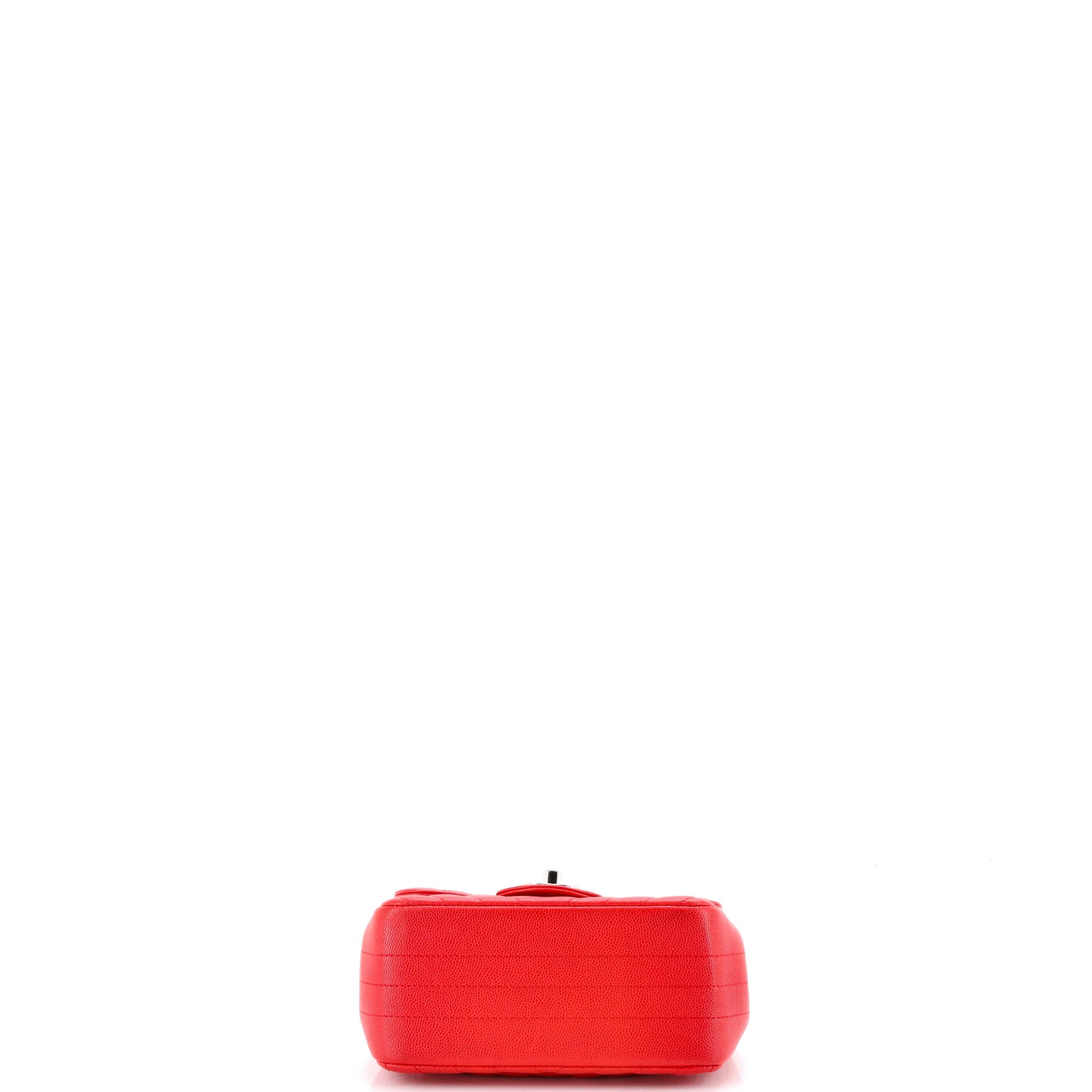 Square Classic Single Flap Bag Chevron Caviar Mini
