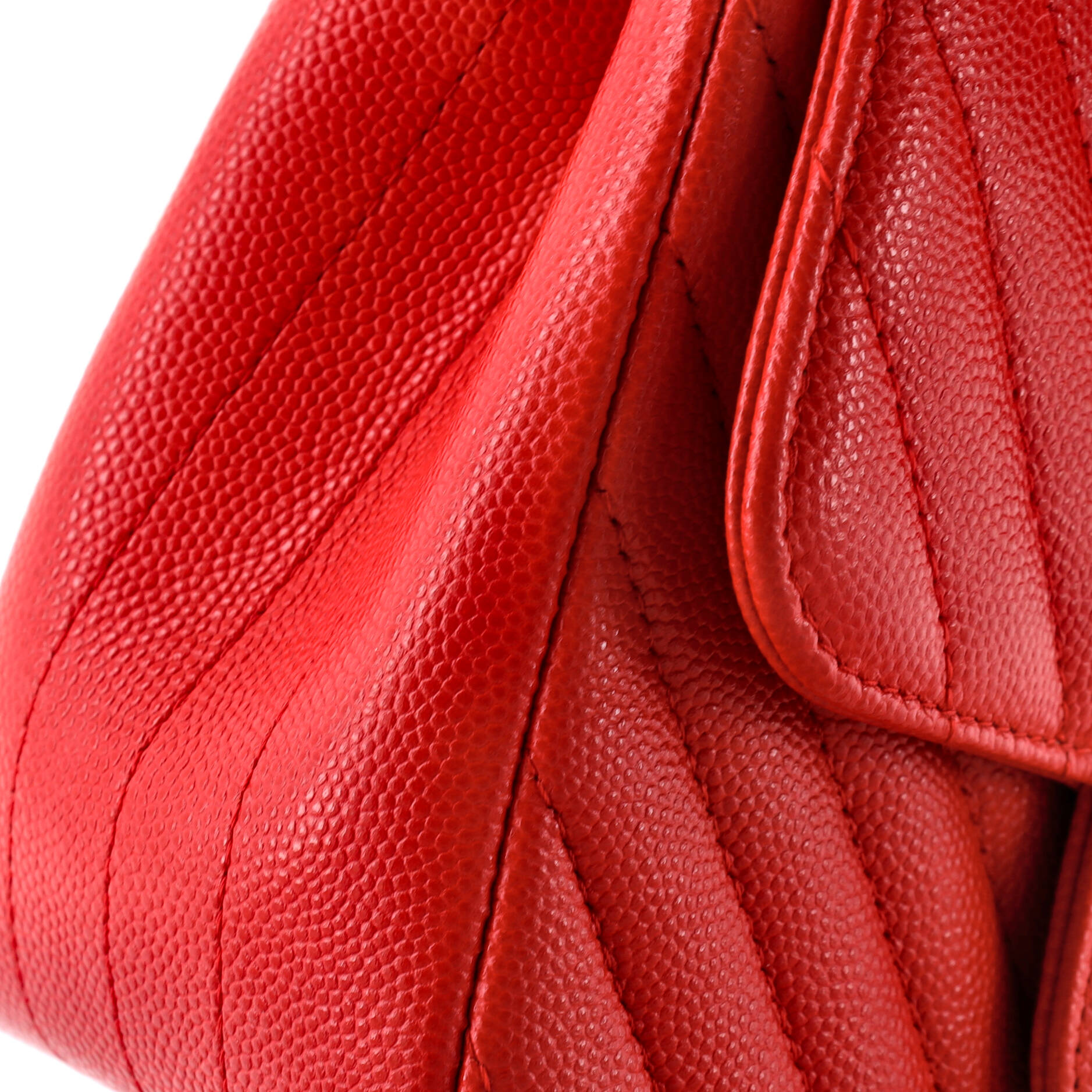 Square Classic Single Flap Bag Chevron Caviar Mini