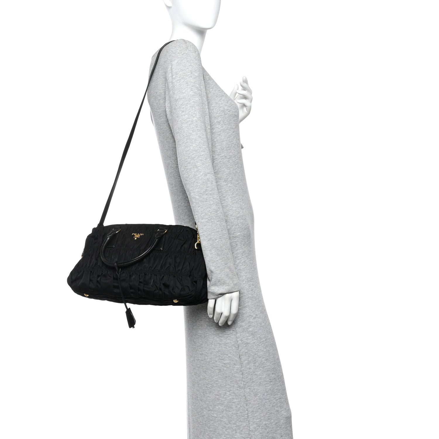 Tessuto Nylon Gaufre Tote Black