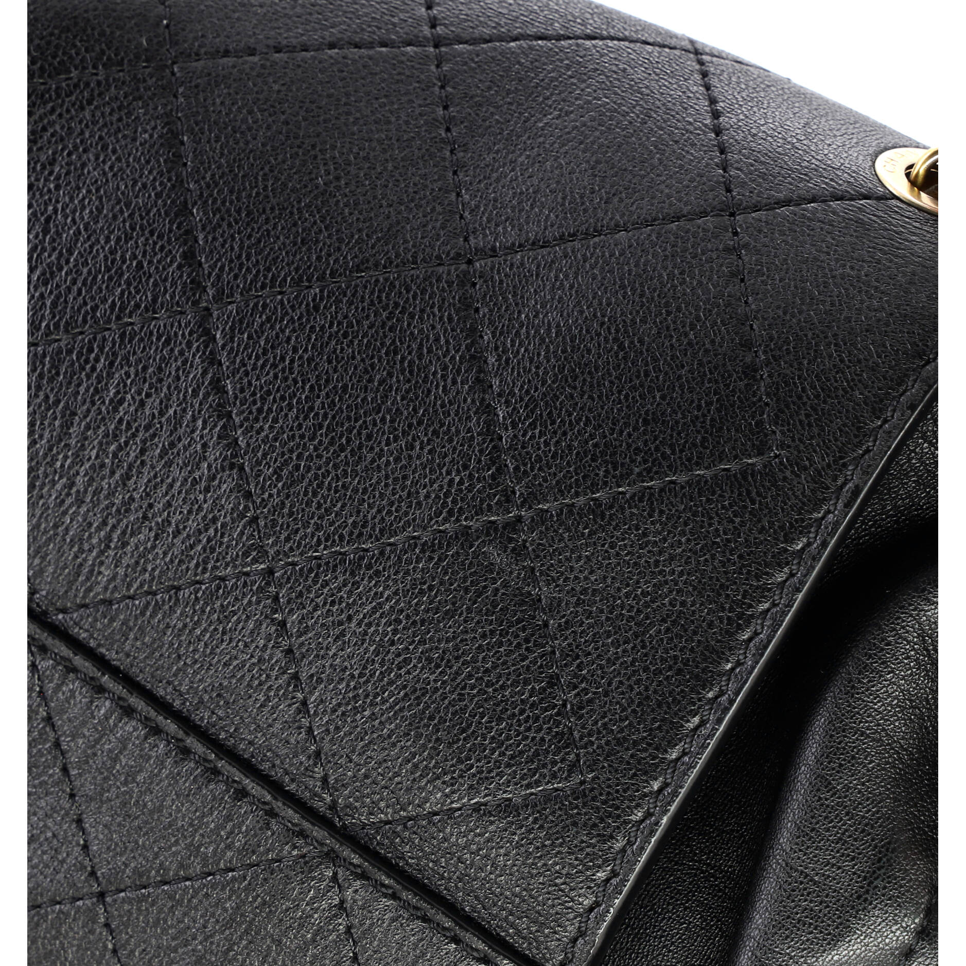 CC Drawstring Bucket Crossbody Bag Stitched Calfskin Medium