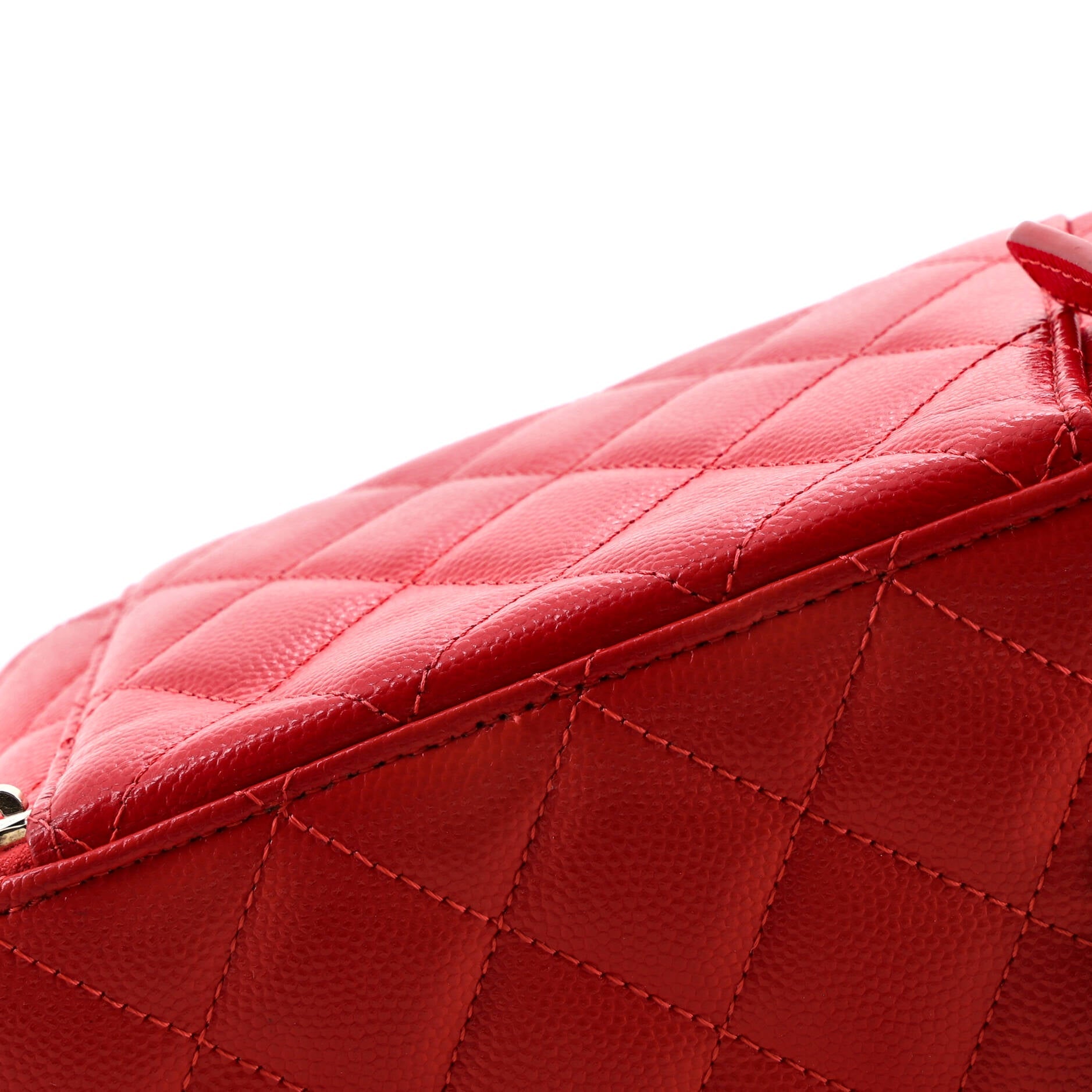 Classic Vanity Case with Chain Quilted Caviar Small