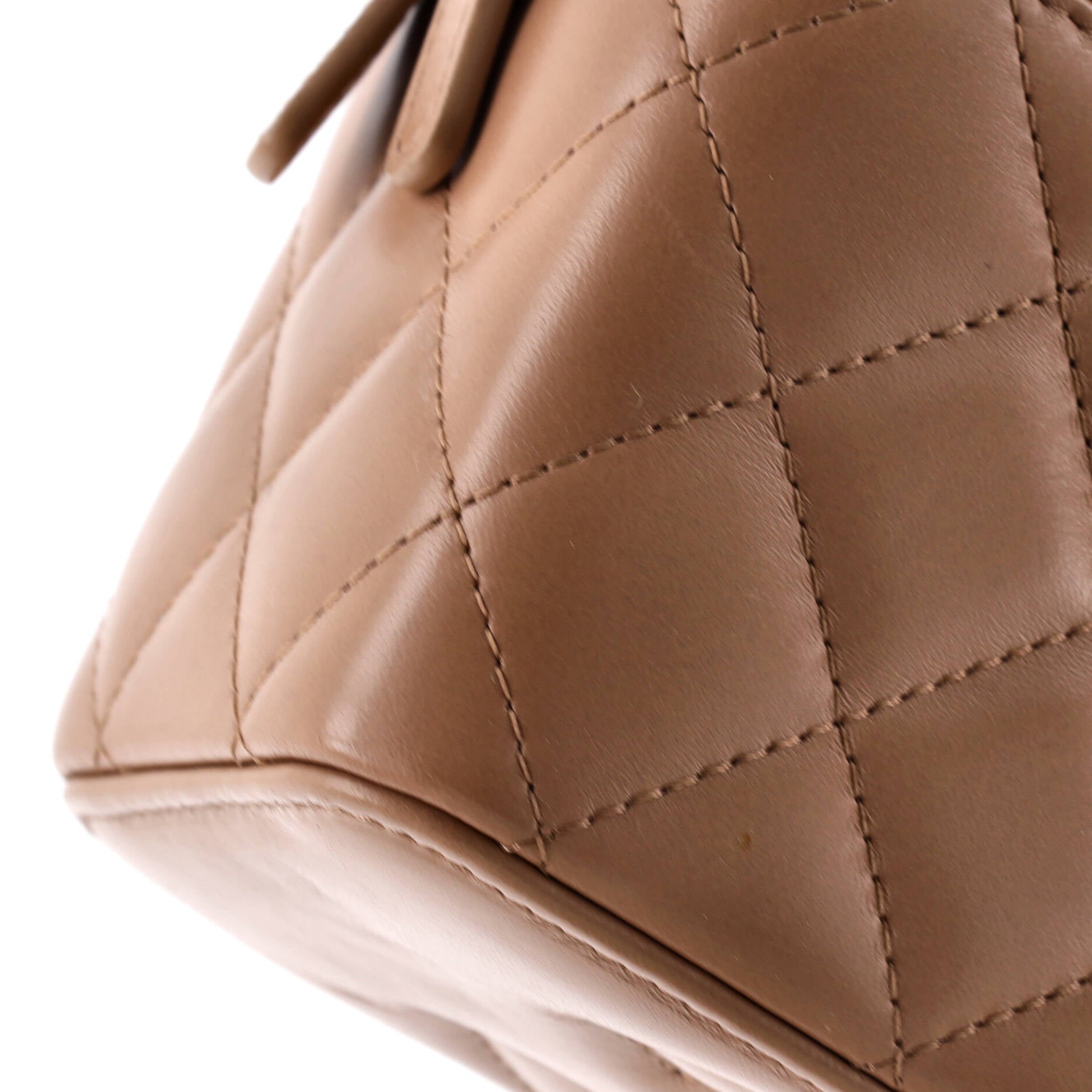 All Slide Long Vanity Case with Chain Quilted Lambskin Small