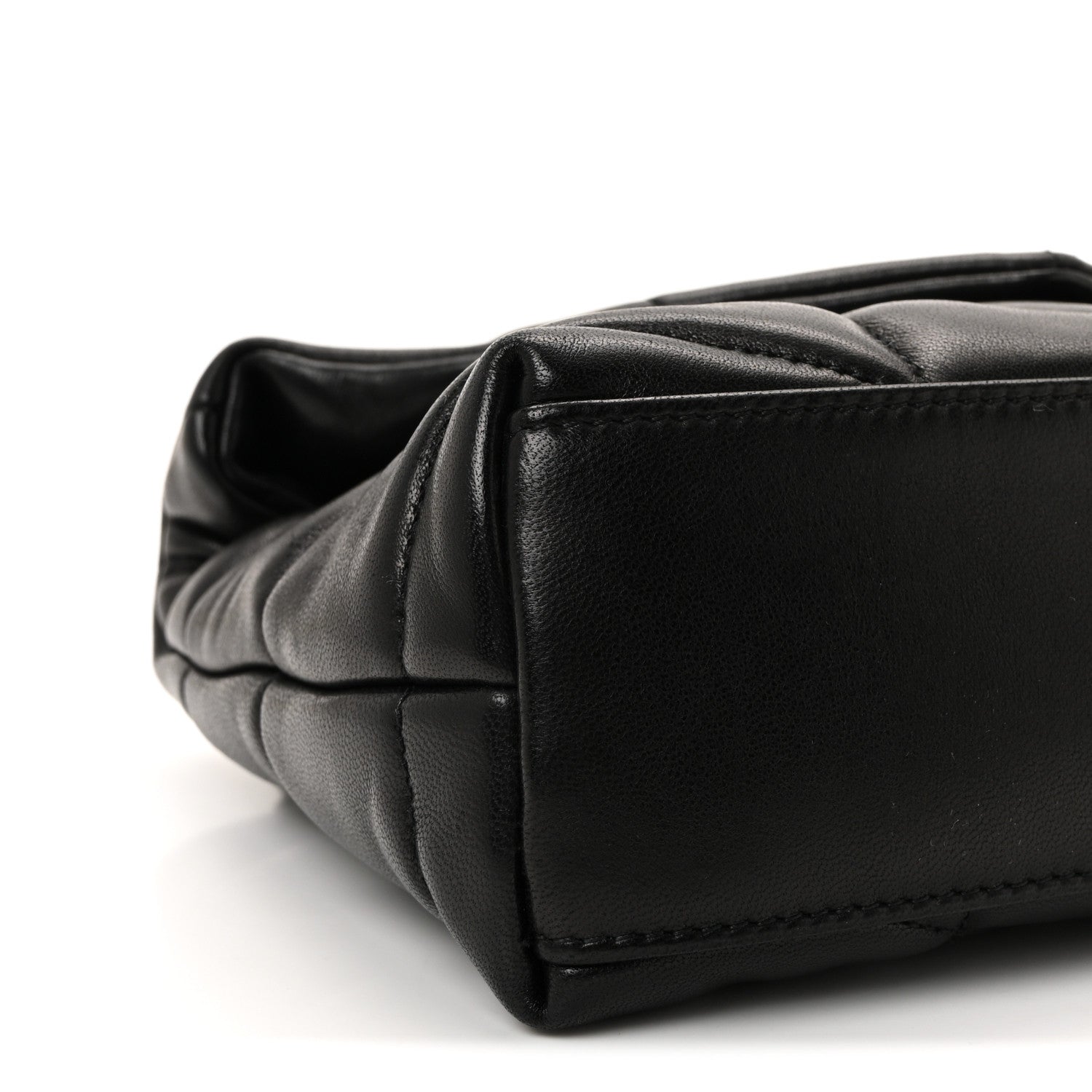 Lambskin Quilted Toy Loulou Puffer Monogram Chain Satchel Black