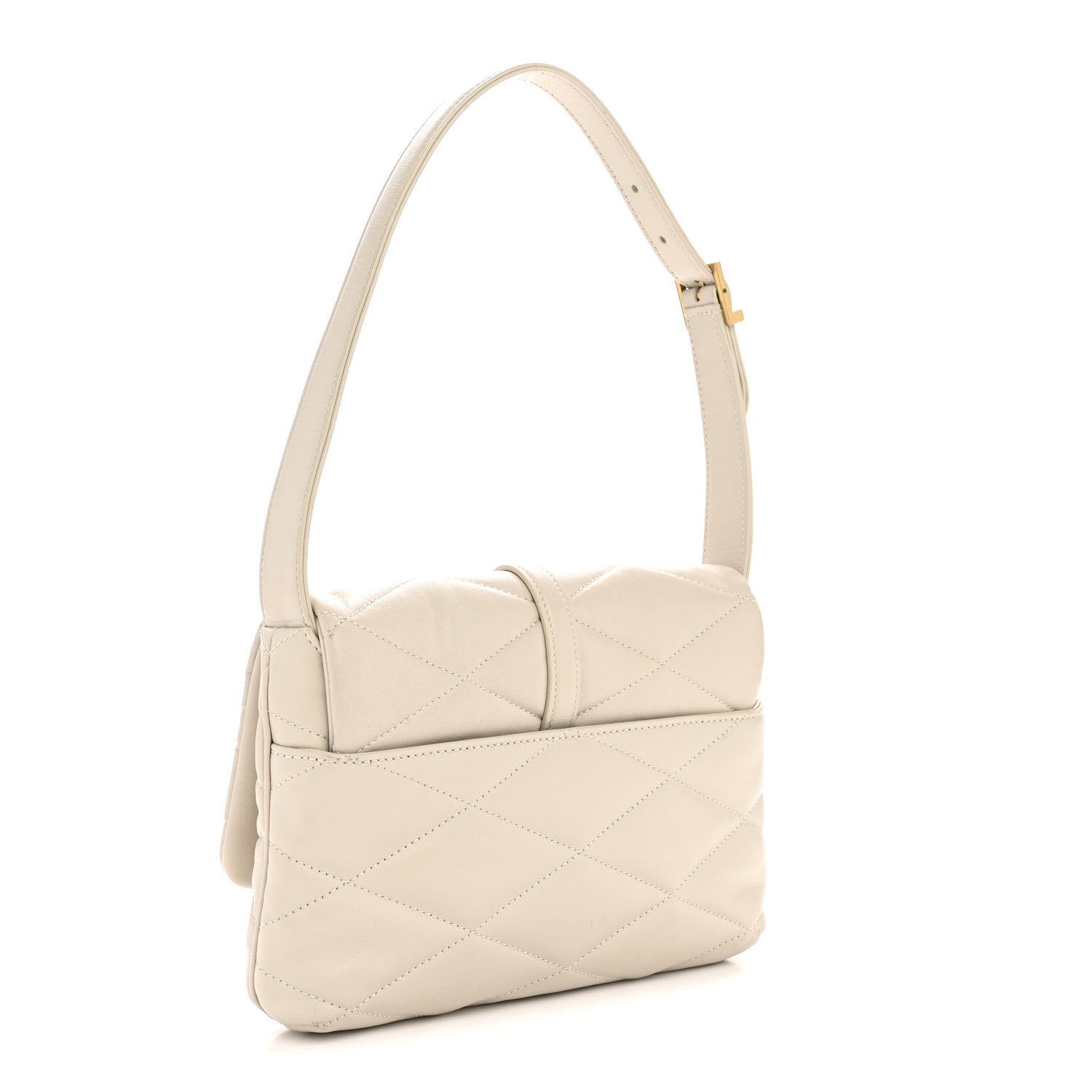 Lambskin Quilted Le 57 Diamond Shoulder Bag Crema Soft