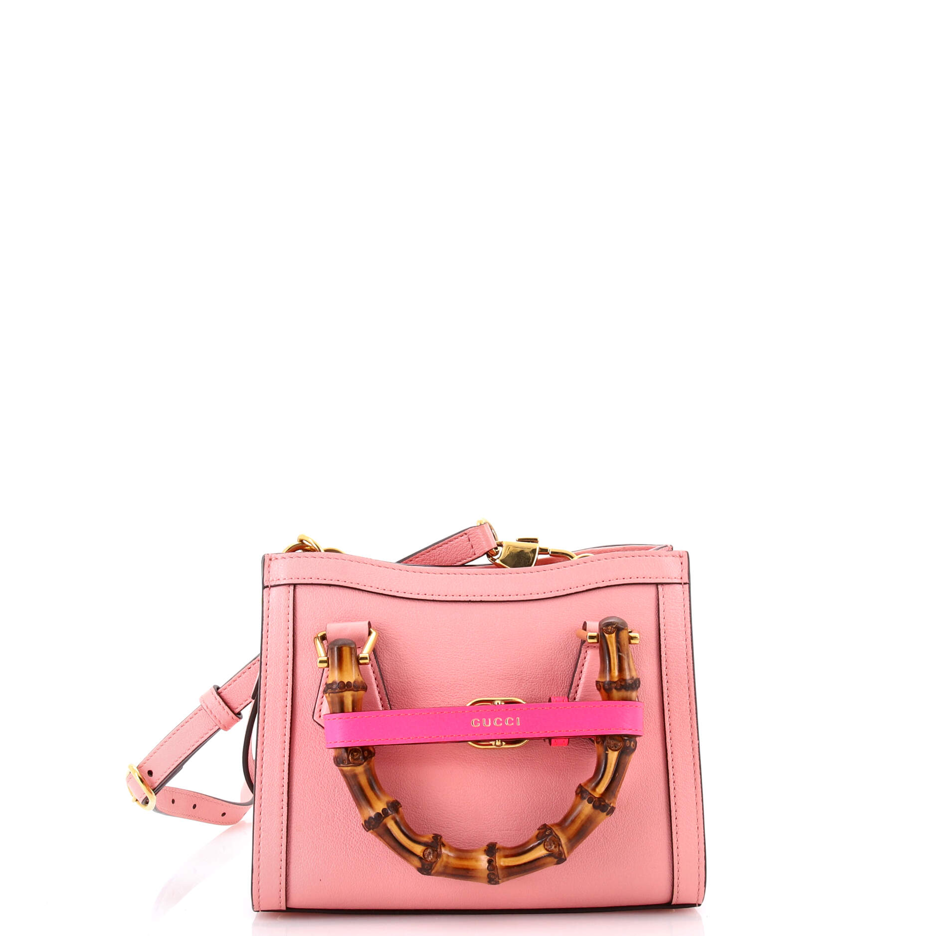 Diana NM Bamboo Handle Tote Leather Mini