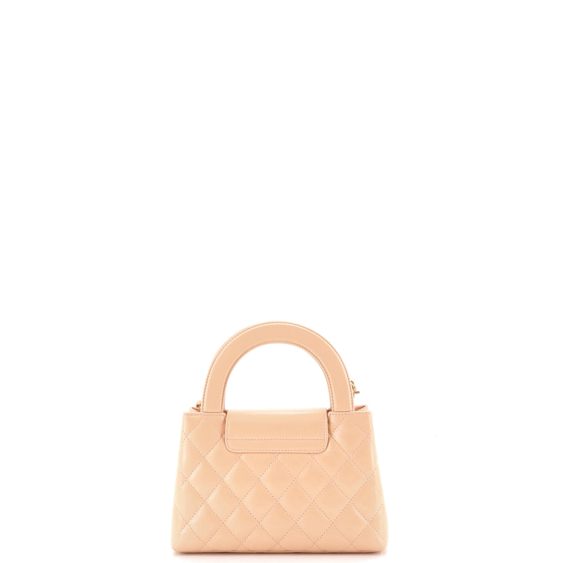 Kelly Top Handle Shopping Bag Quilted Shiny Aged Calfskin Mini