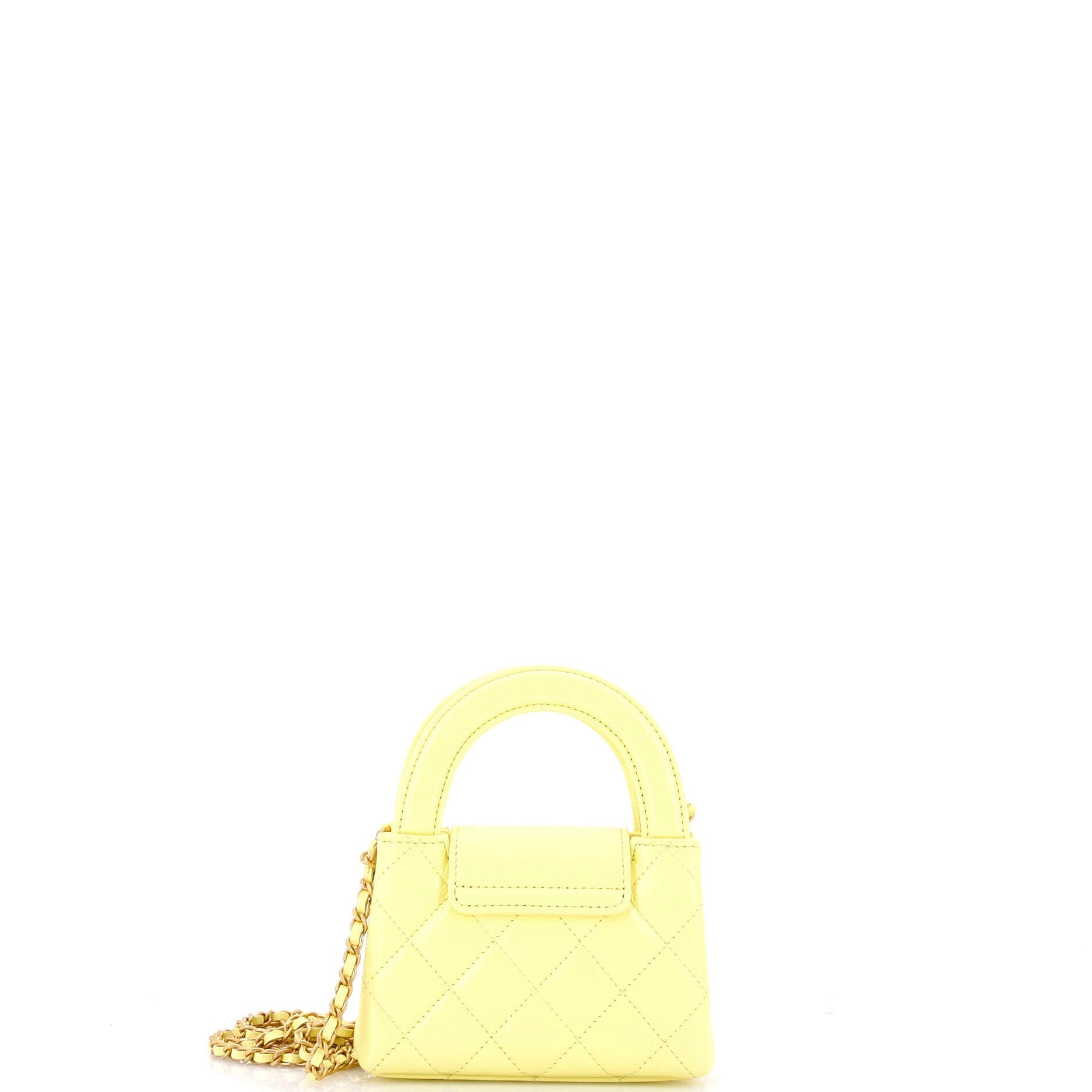 Kelly Top Handle Shopping Bag Quilted Shiny Aged Calfskin Nano