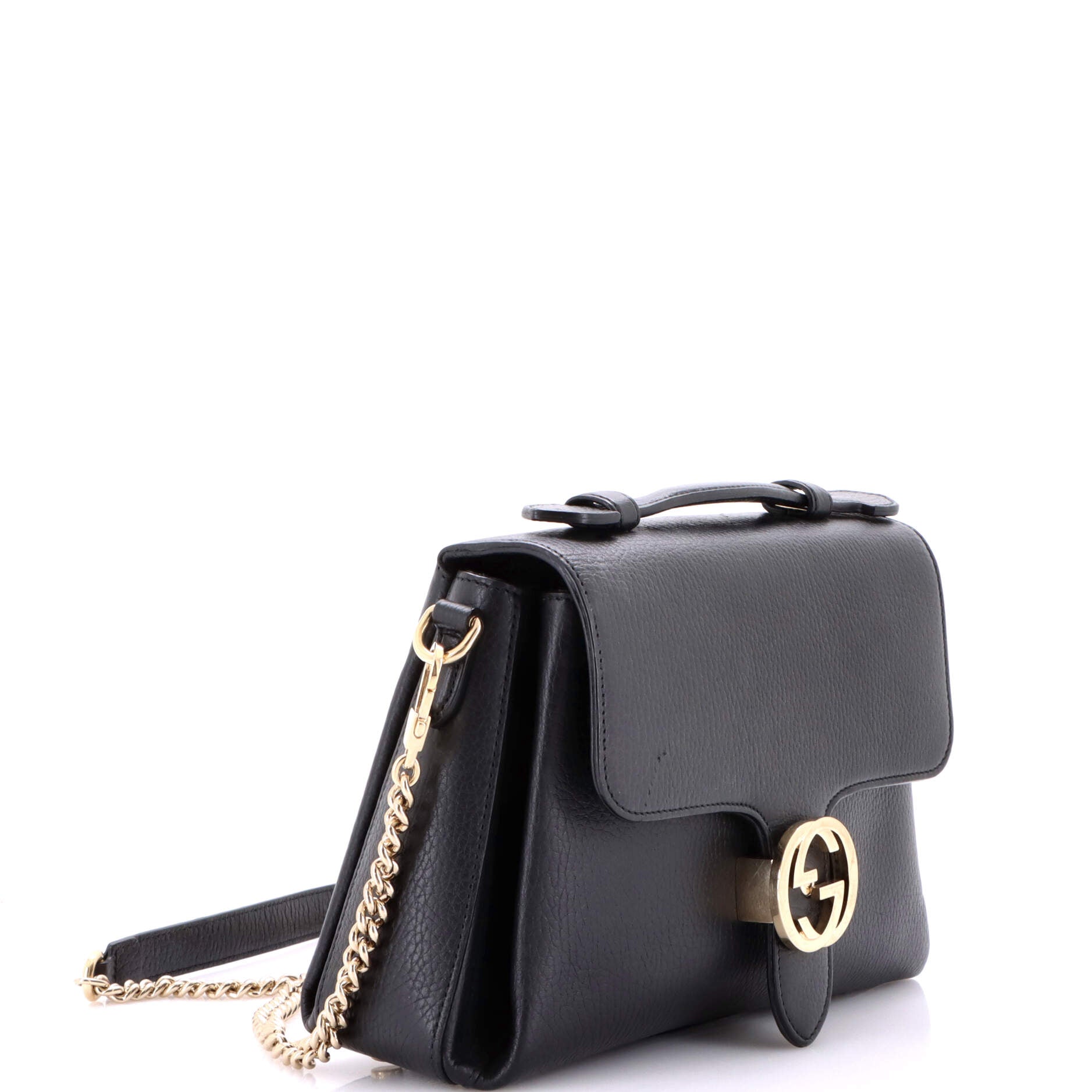 Interlocking Top Handle Bag Leather Medium