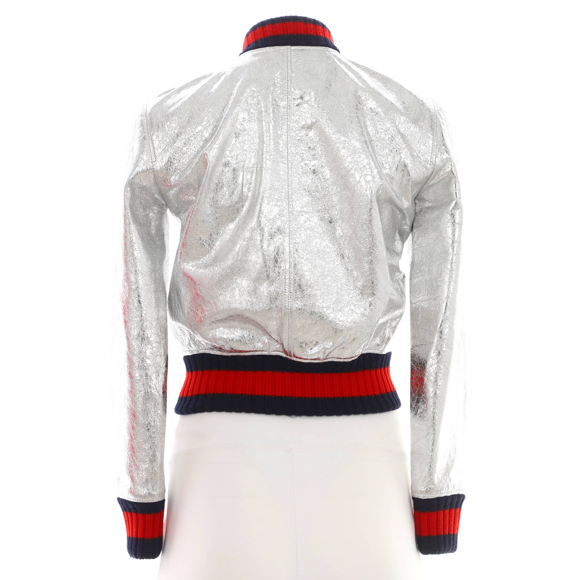 Women's Bomber Jacket Metallic Leather