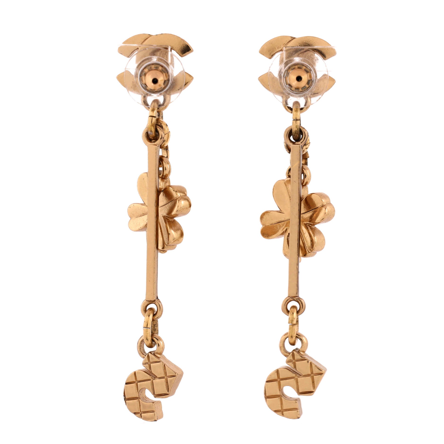 CC No.5 Clover Drop Earrings Metal
