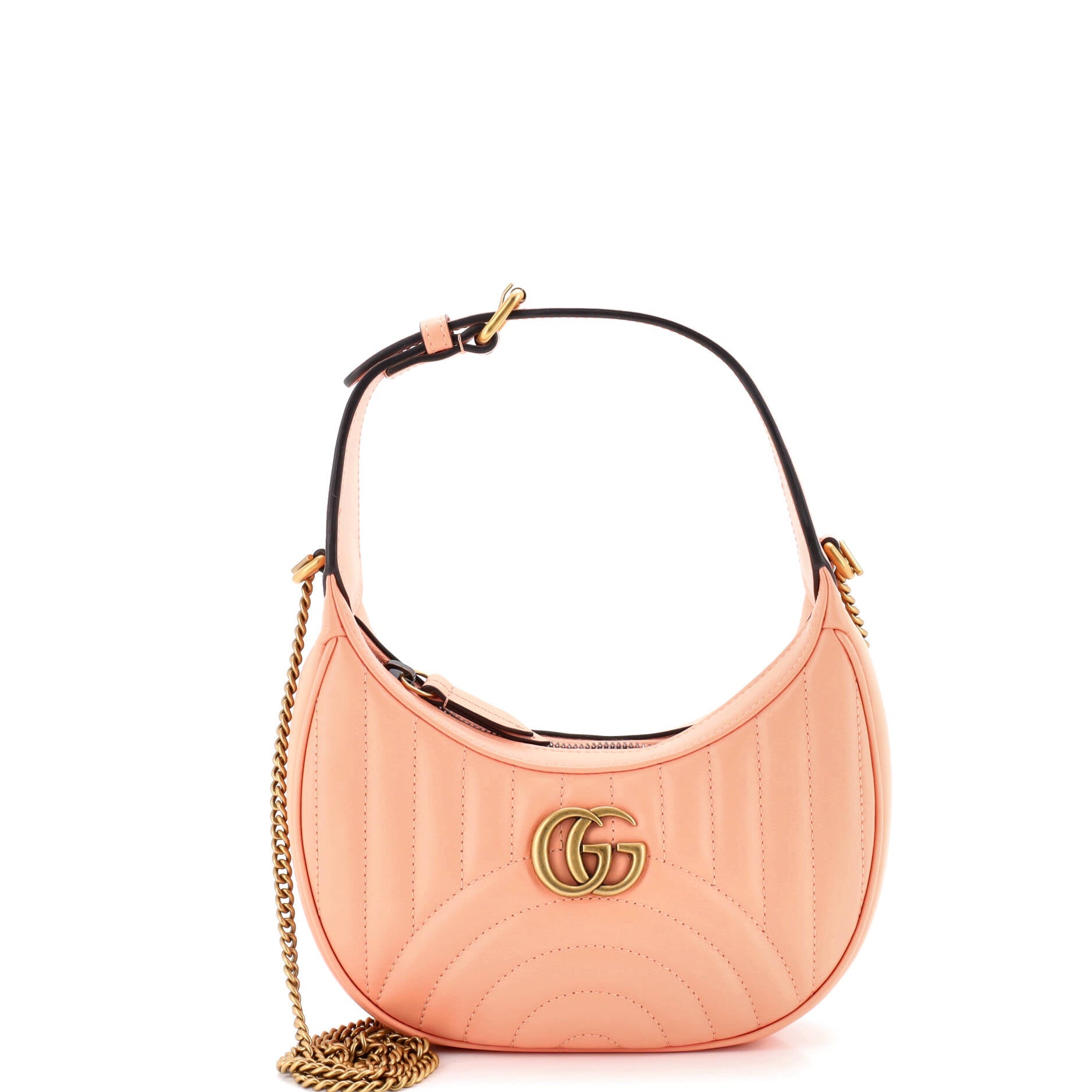 GG Marmont Half Moon Hobo Matelasse Leather Mini