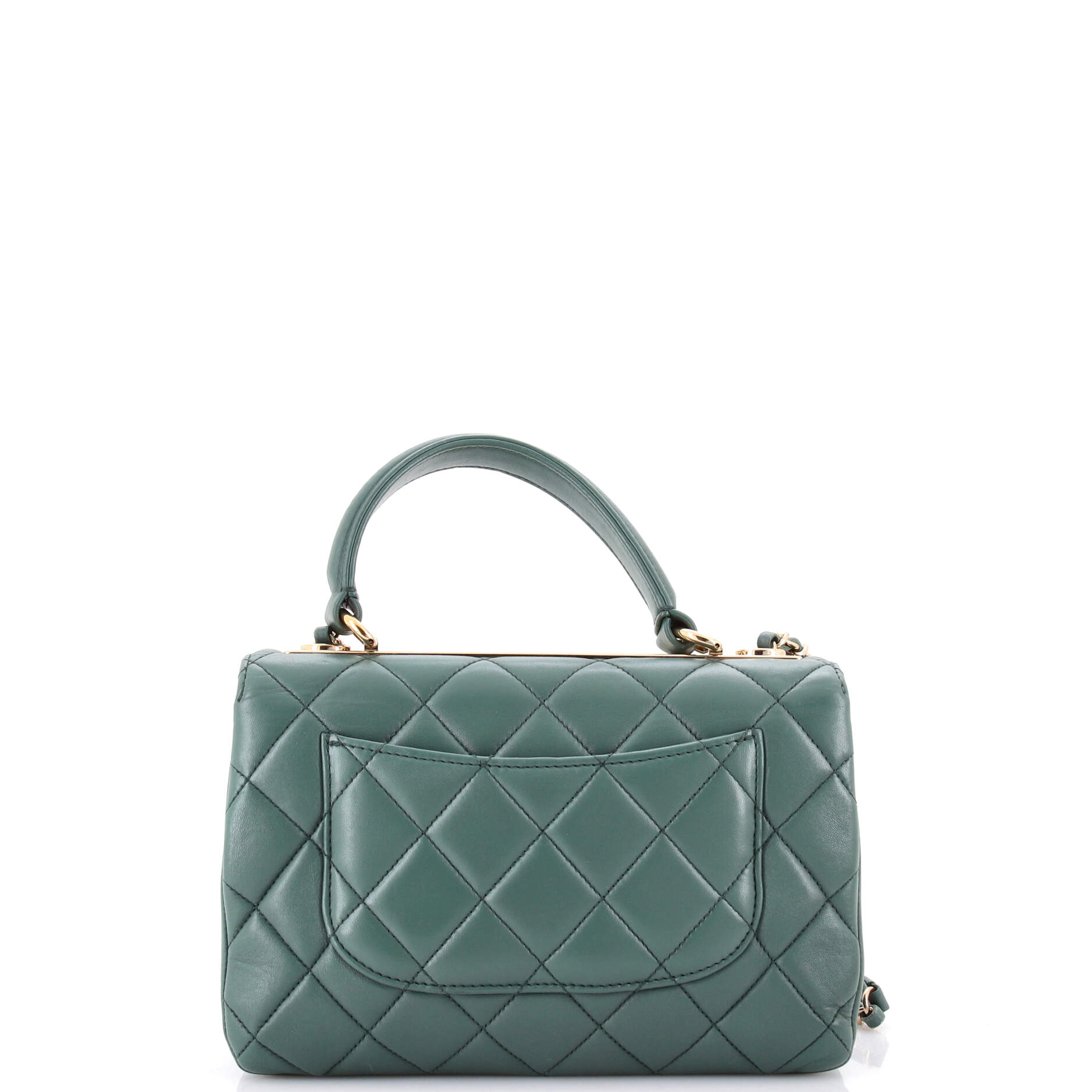Trendy CC Top Handle Bag Quilted Lambskin Small