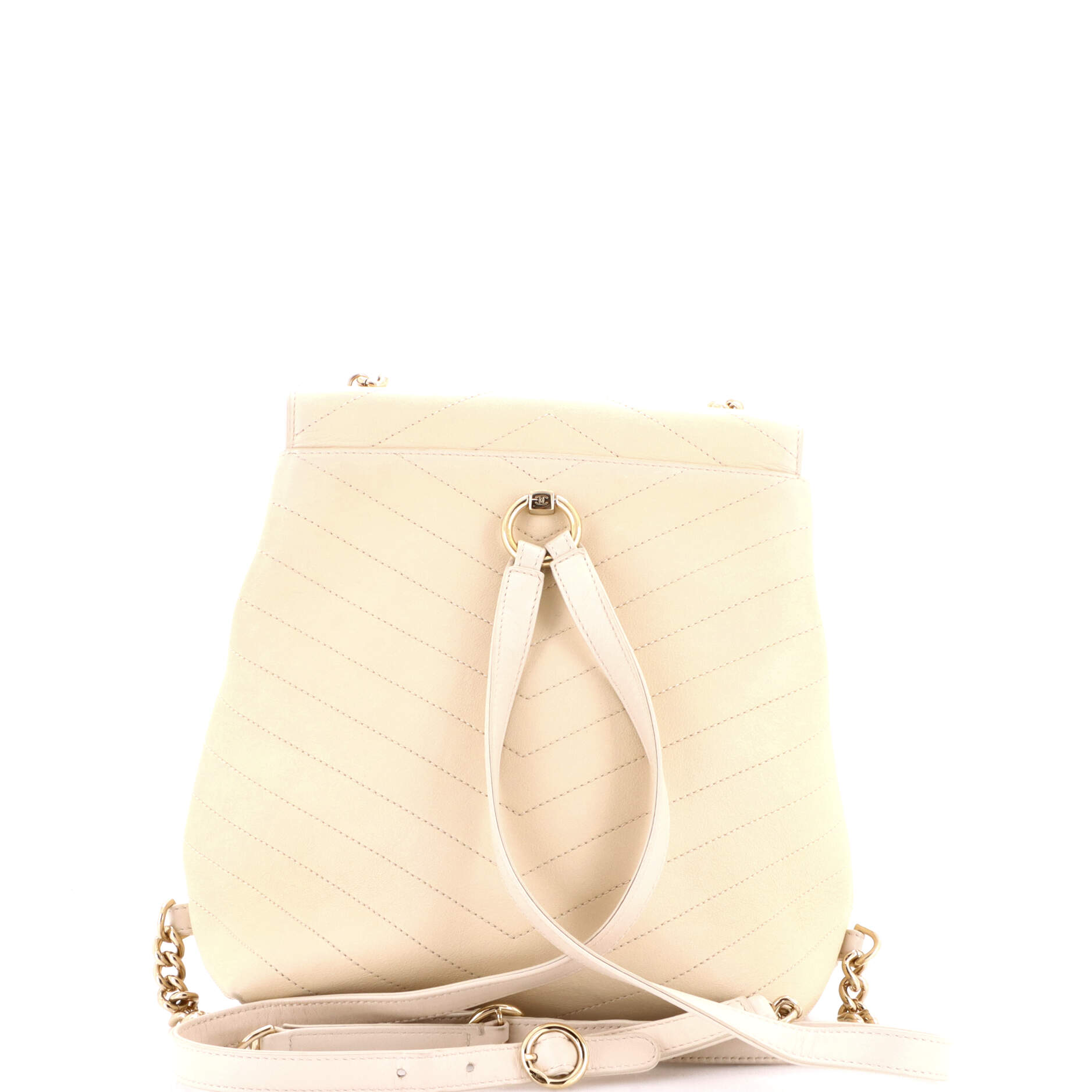 Coco Chevron Backpack Stitched Calfskin Small