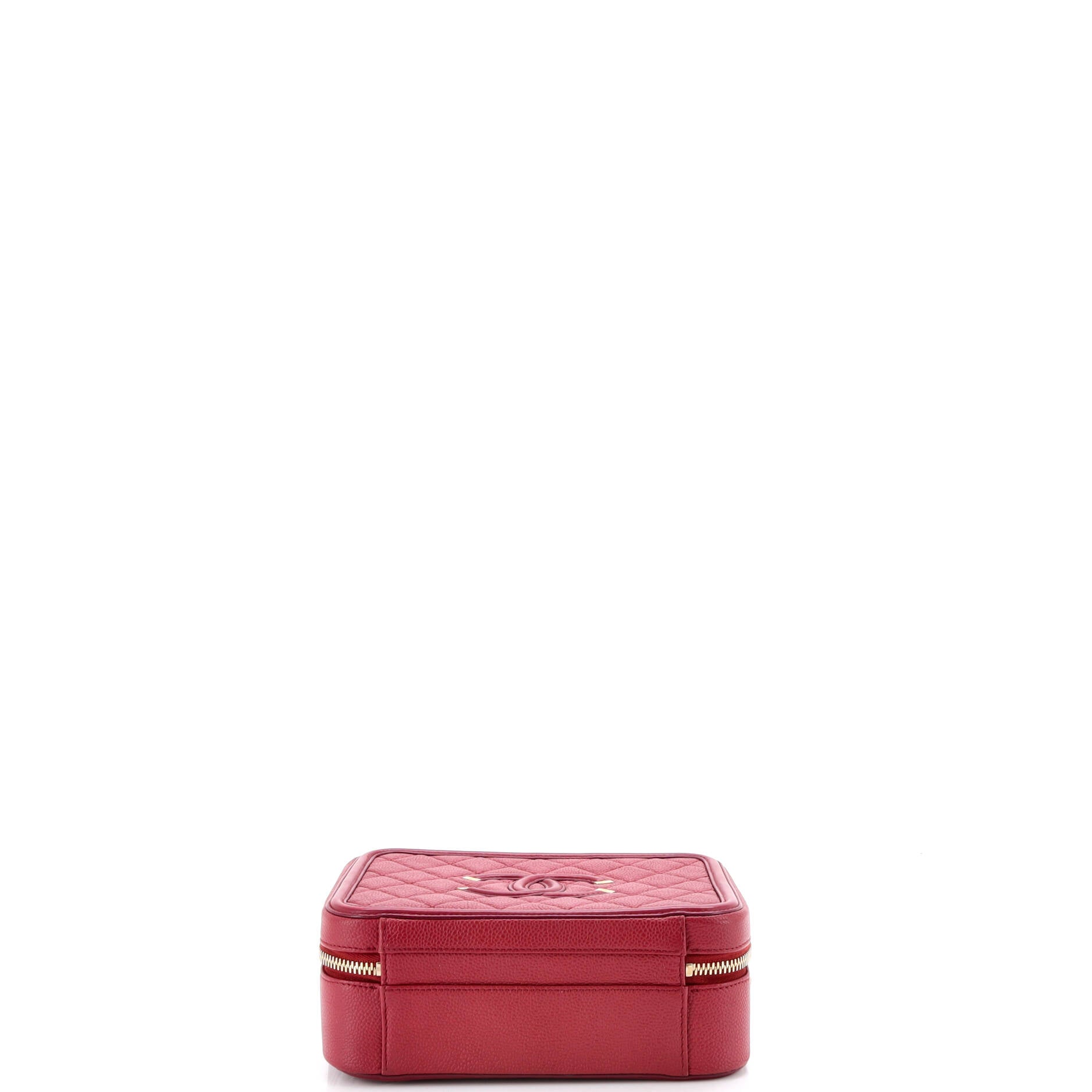 Filigree Vanity Case Quilted Caviar Medium