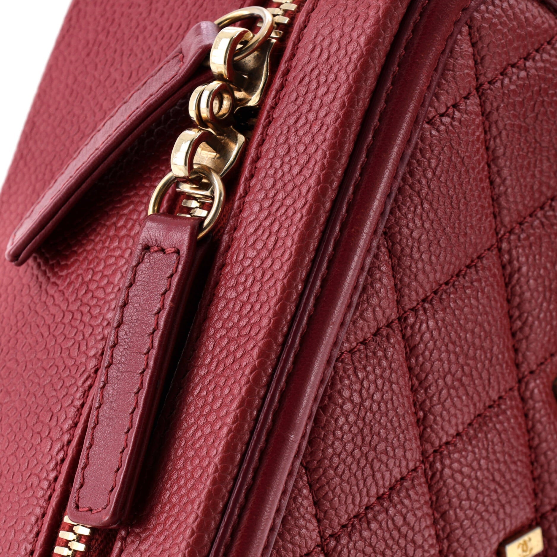 Filigree Vanity Case Quilted Caviar Medium