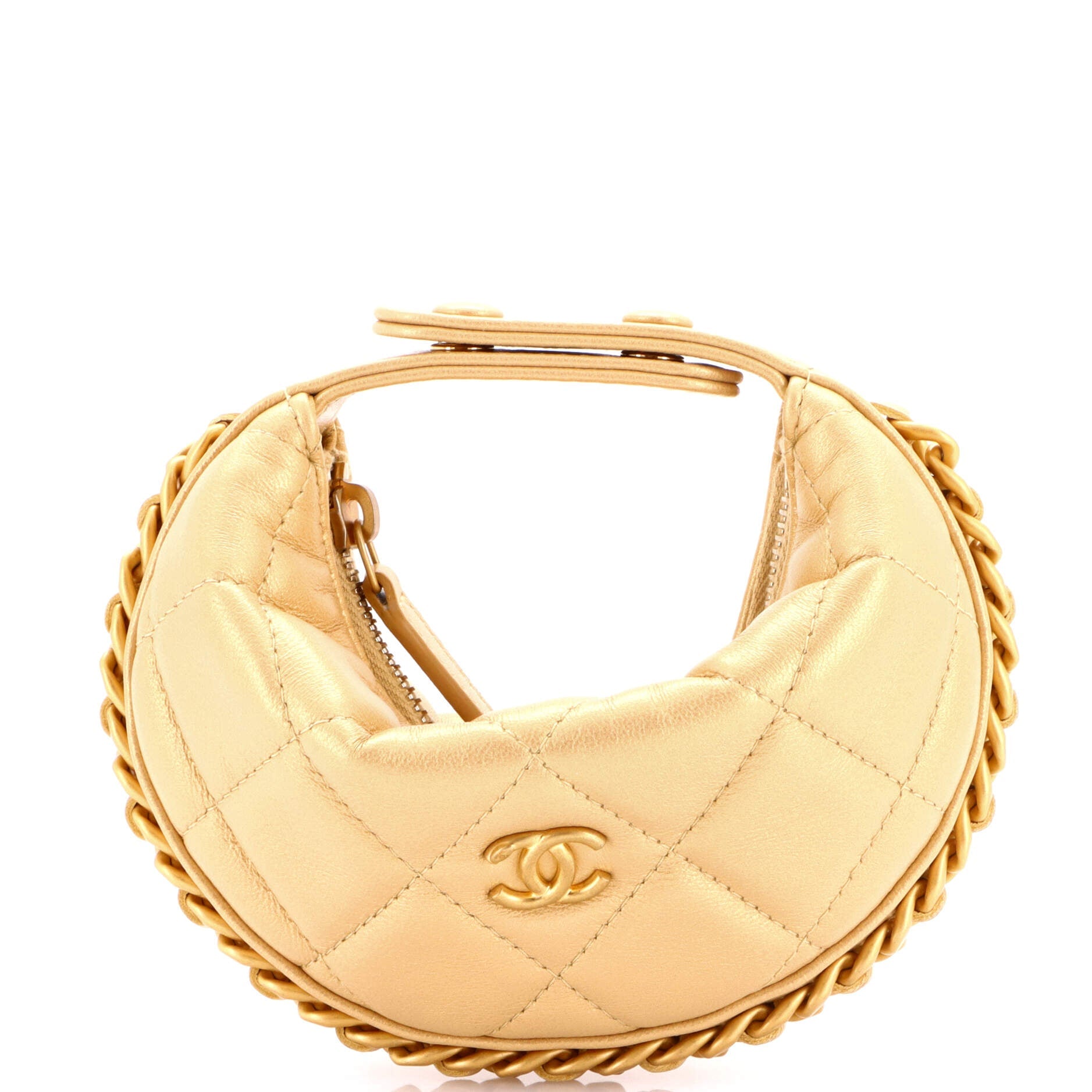 Chain Around Hobo Pouch Quilted Lambskin Extra Mini