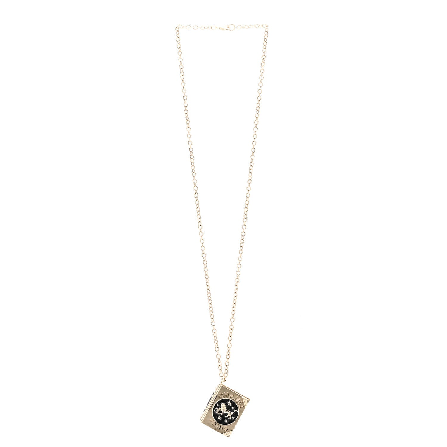 Metal Long Necklace Gold Black