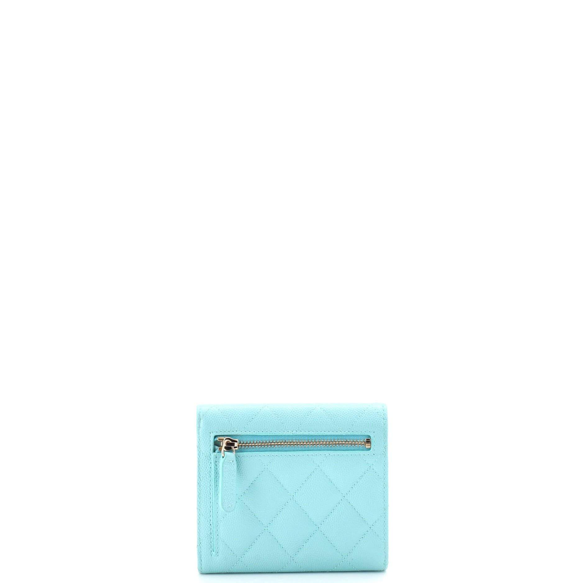 CC Compact Classic Flap Wallet Quilted Caviar
