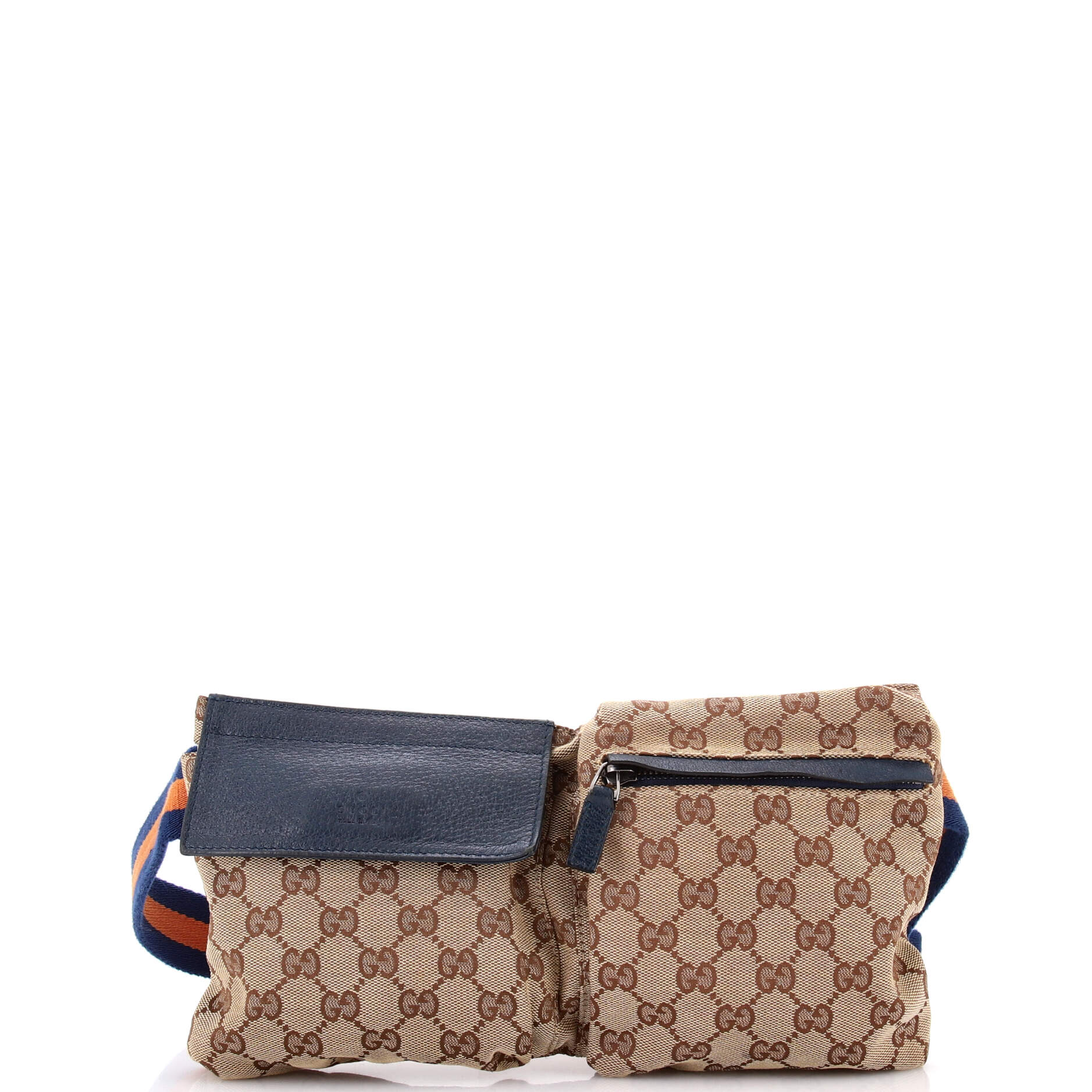 Vintage Double Belt Bag GG Canvas with Leather