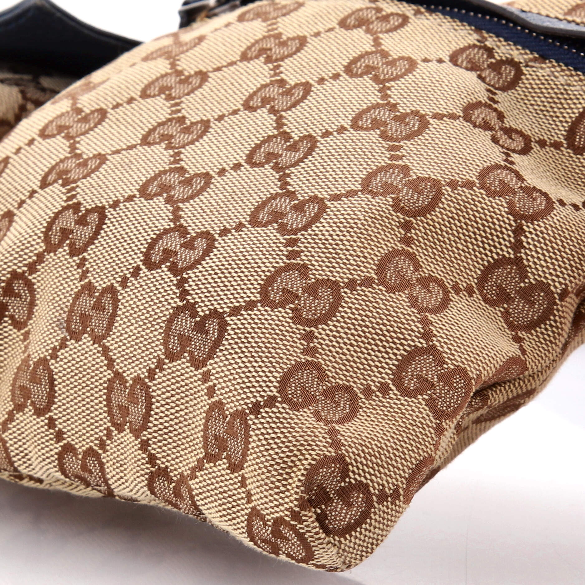 Vintage Double Belt Bag GG Canvas with Leather