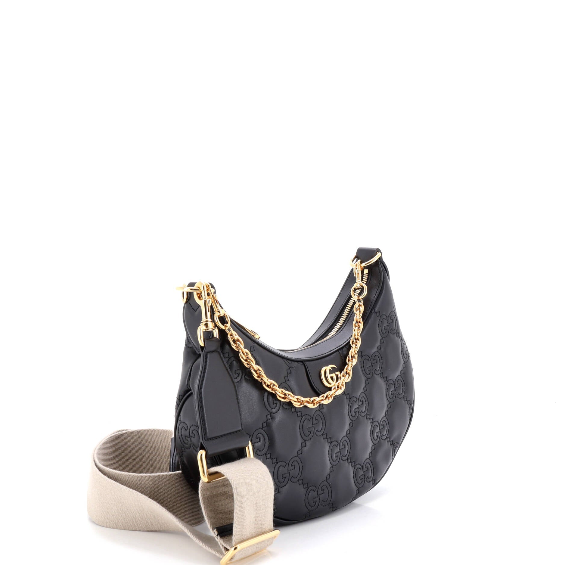 Half Moon Hobo GG Matelasse Leather Small