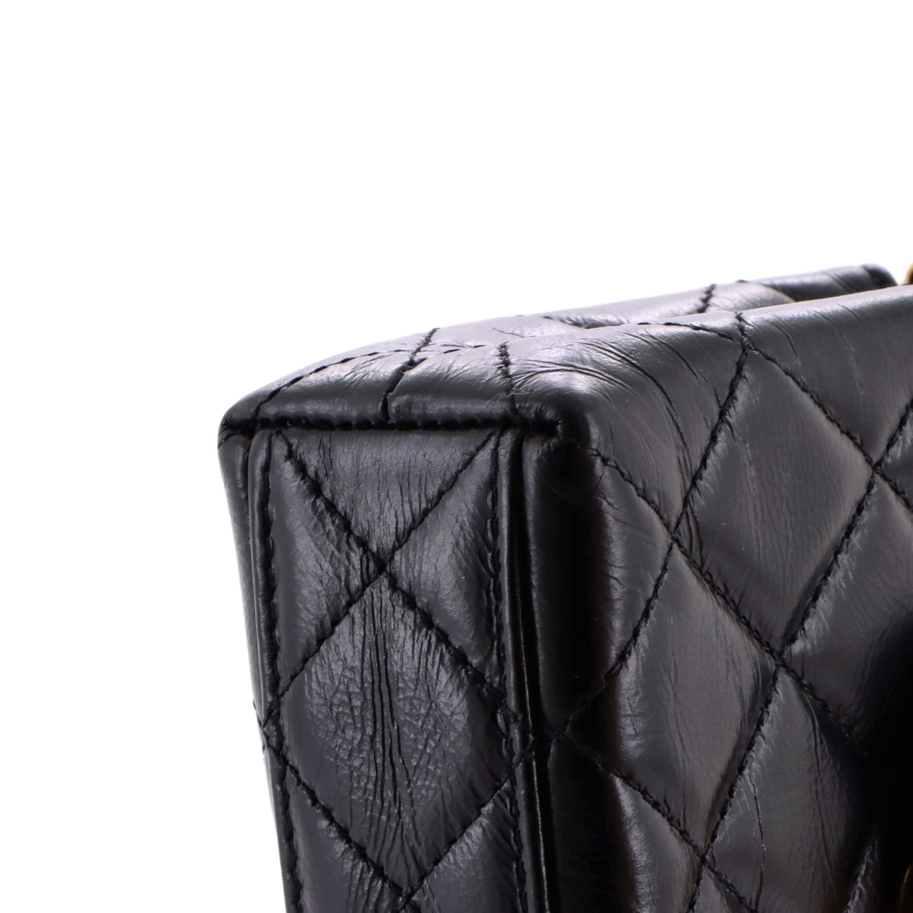 Kelly Top Handle Shopping Bag Quilted Shiny Aged Calfskin Nano