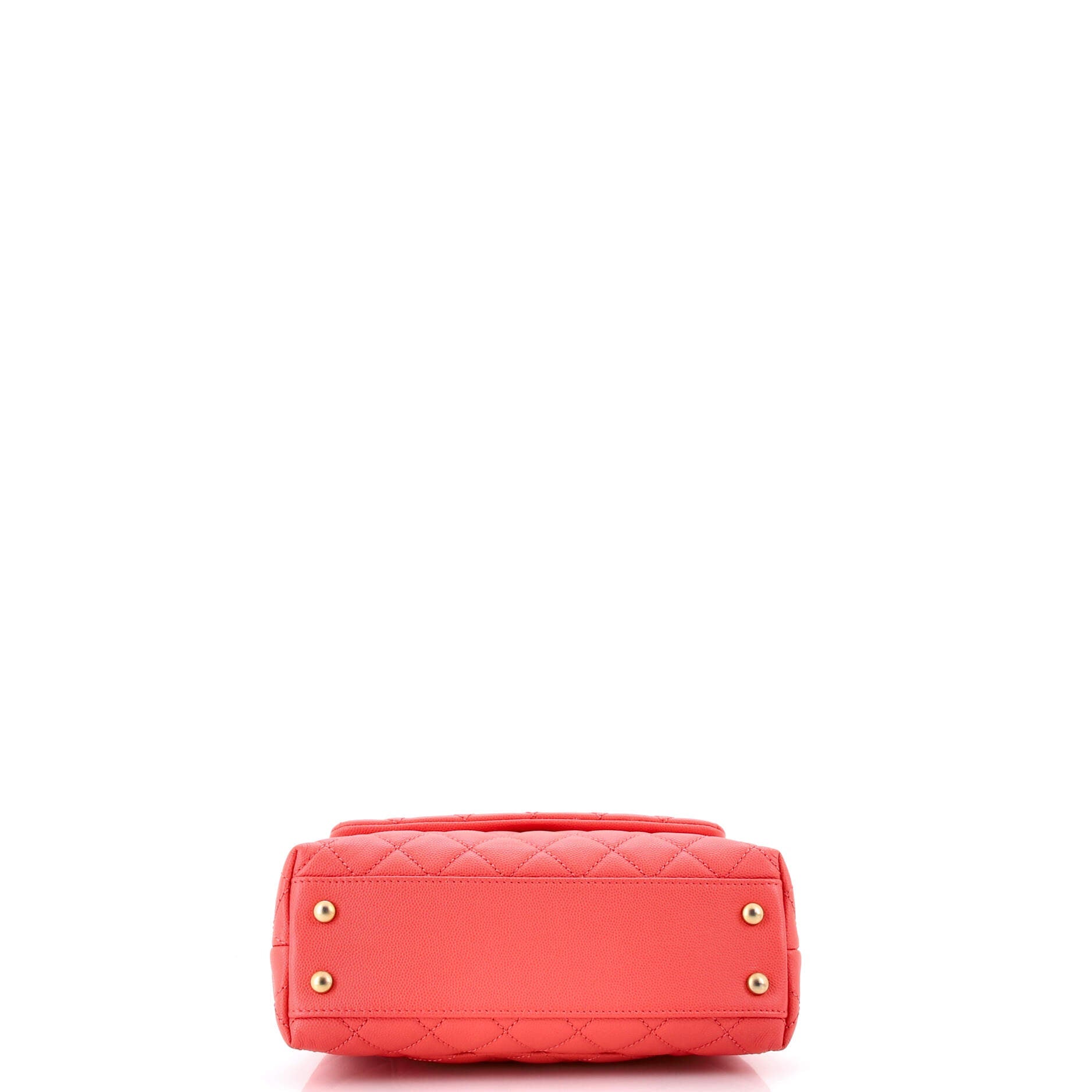 Coco Top Handle Bag Quilted Caviar with Lizard Mini