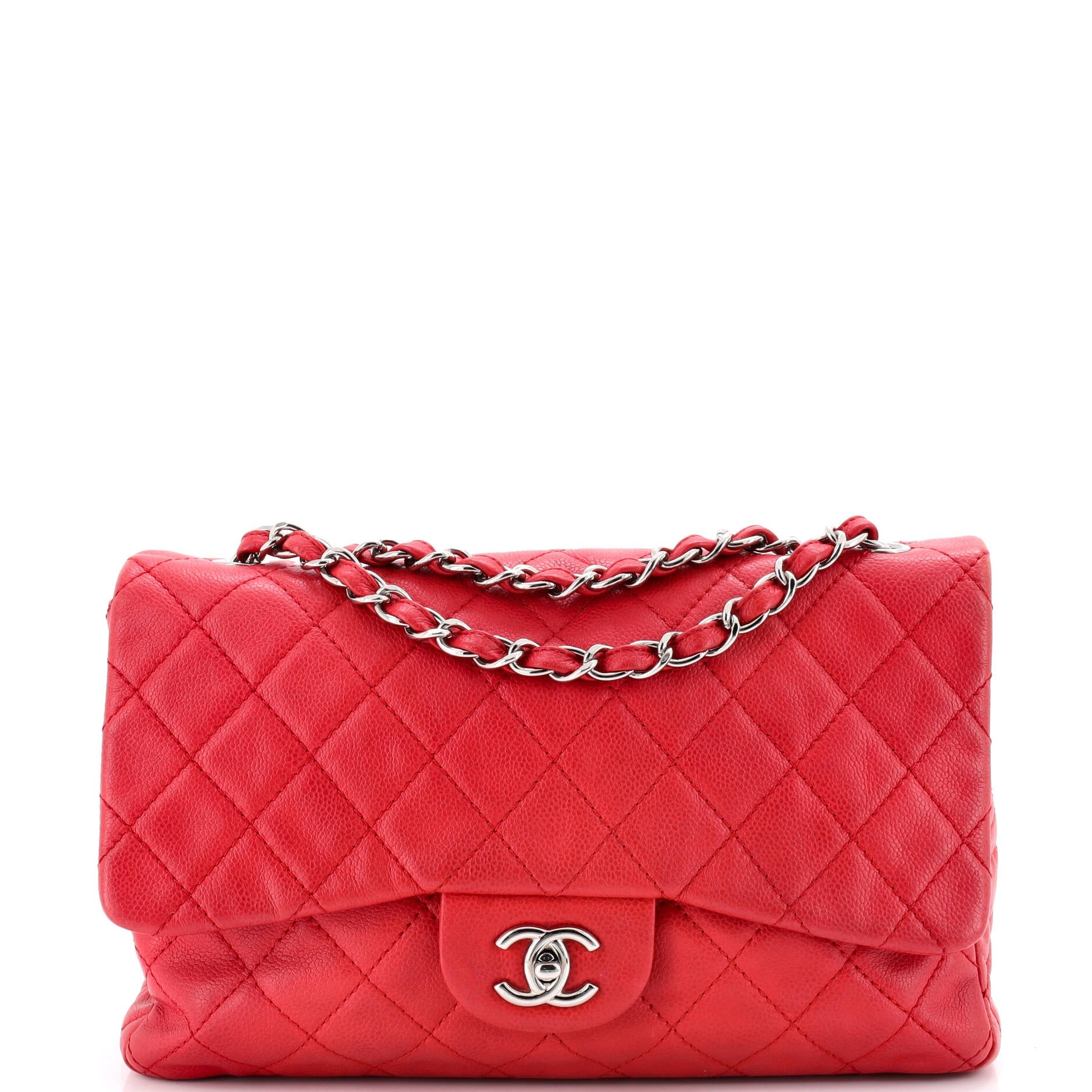 Classic Single Flap Bag Quilted Caviar Jumbo